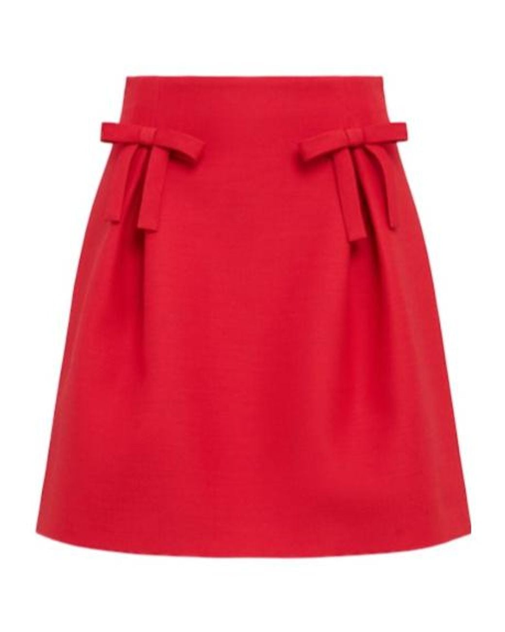 Valentino Red Crepe Couture Mini Skirt W/Bows