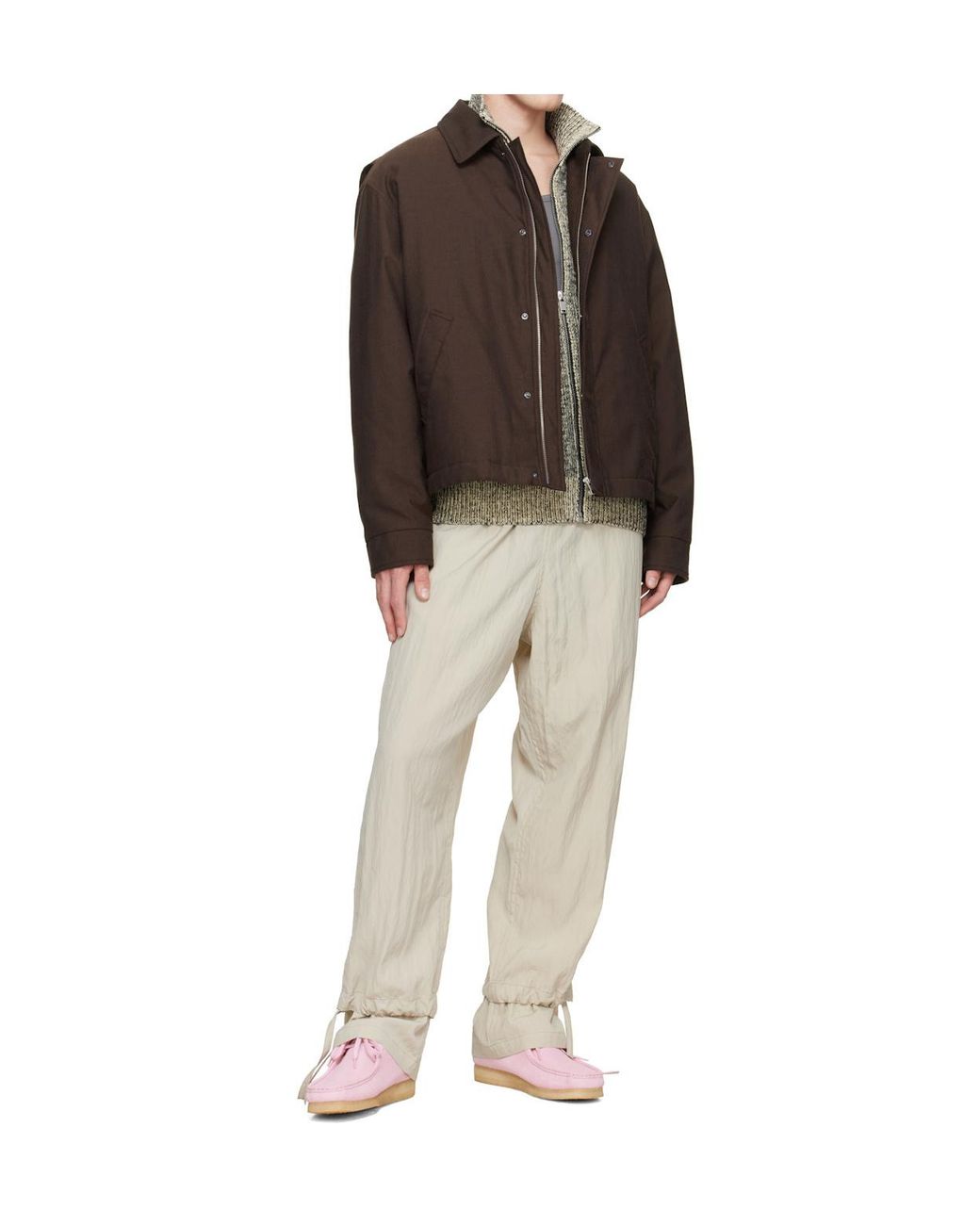 Clarks Pink Wallabee Derby Shoes for men