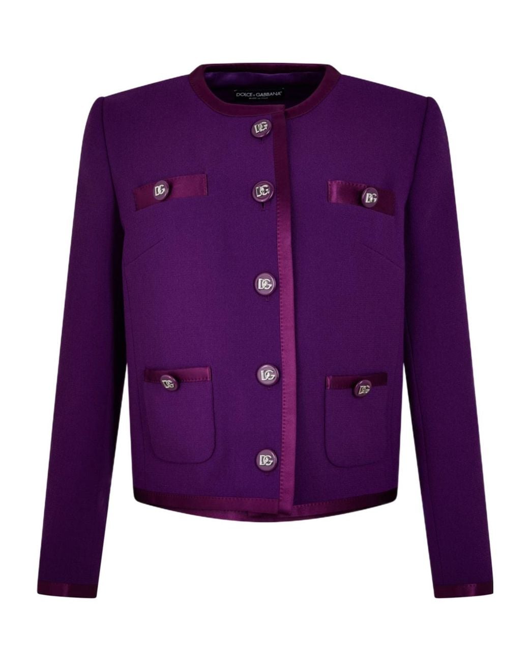 Dolce & Gabbana Purple Cropped Jacket