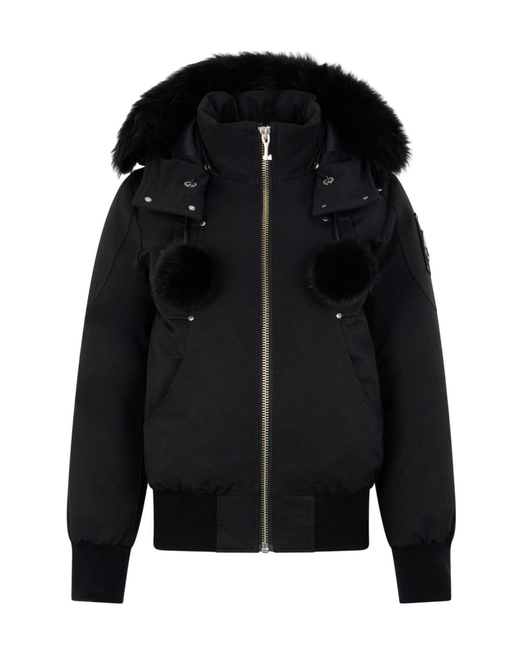 Moose Knuckles Black Hooded Zipped Jacket