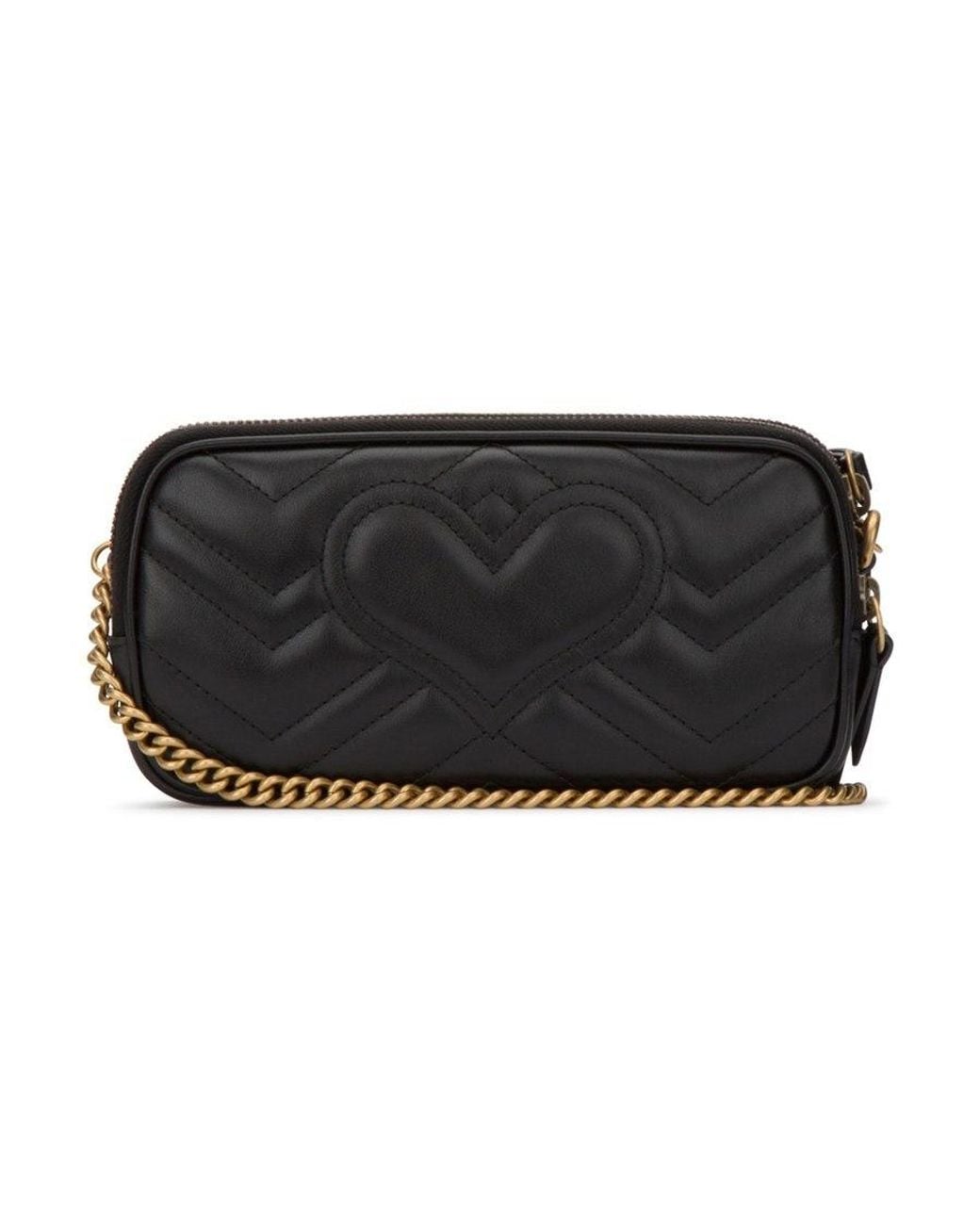 Gucci Black Gg Marmont Mini Chain Bag