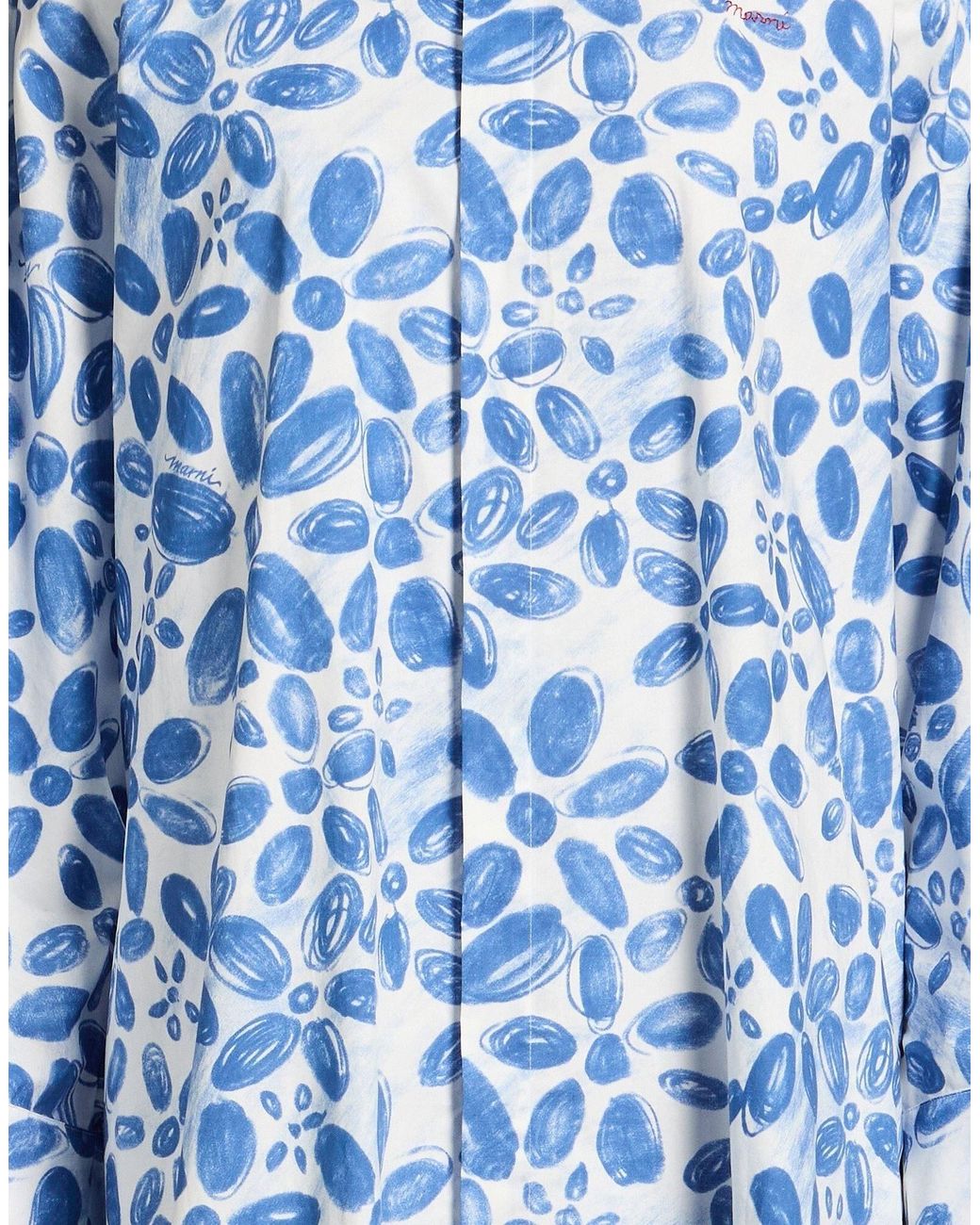 Marni Blue Azure Mini Dress Cotton
