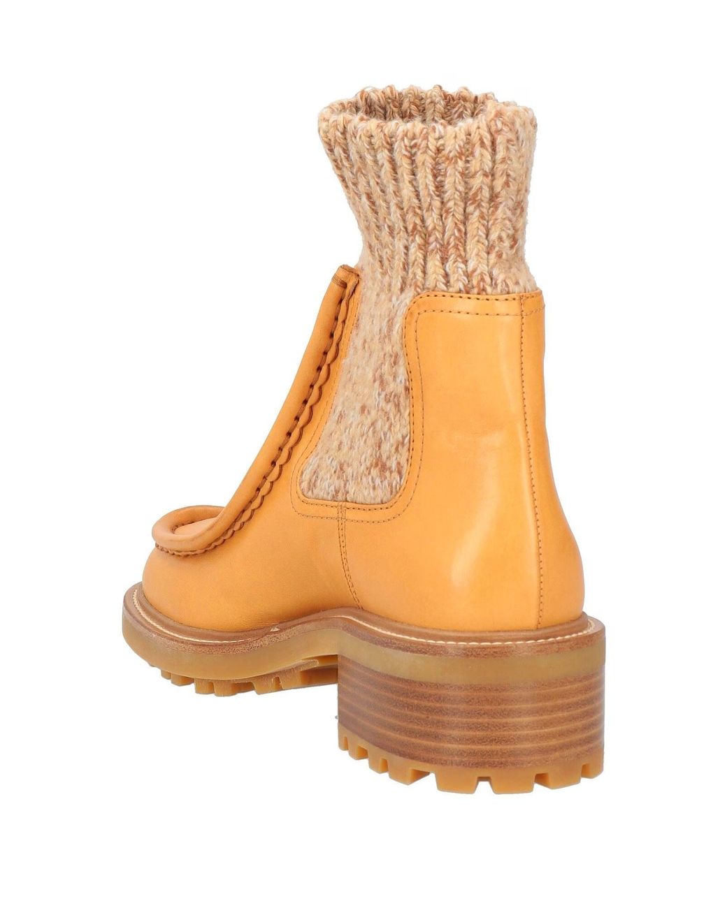 Chloé Orange Comfortable Multi-Color Round-Toe Ankle Boots