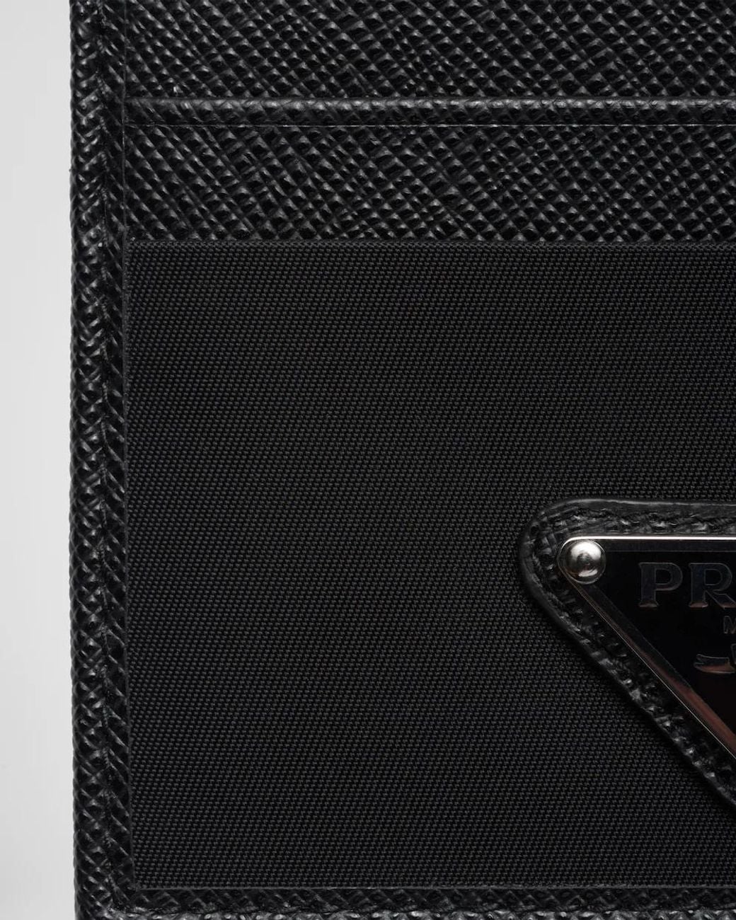 Prada Black Logo Plaque Slit Detailed Card Holder for men