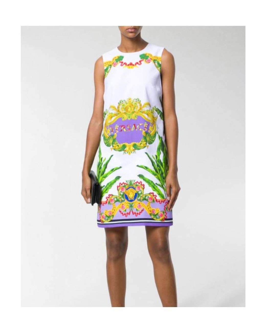 Versace White Iconic Printed Dress