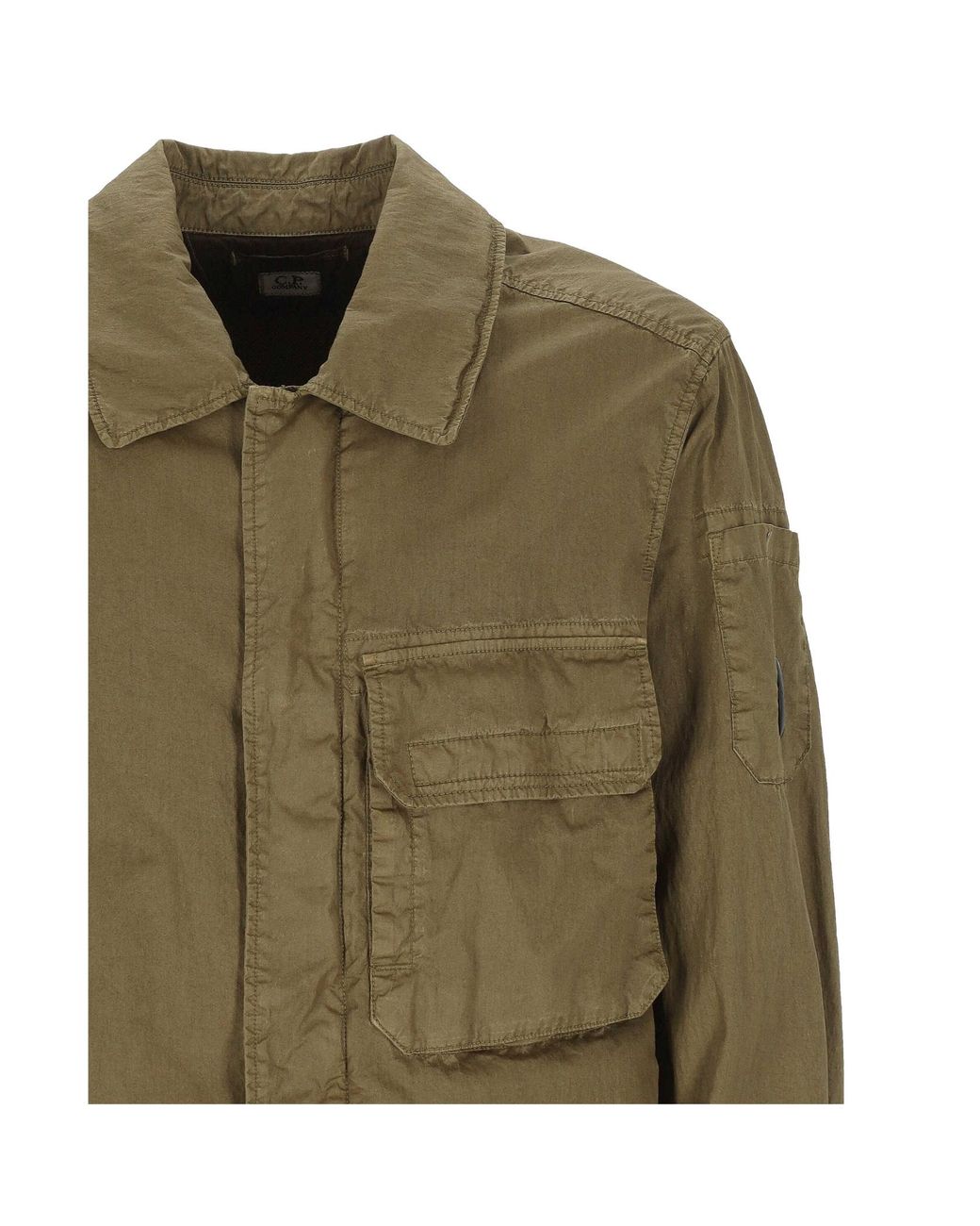 C P Company Green Flap-Pocket Overshirt for men