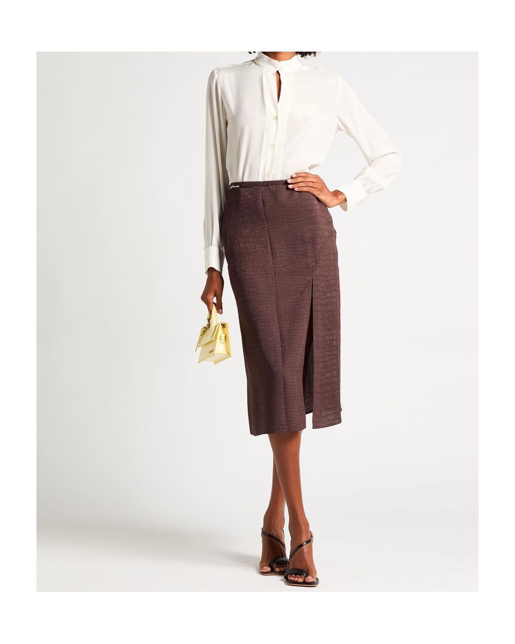 Jacquemus Purple Slit Midi Skirt
