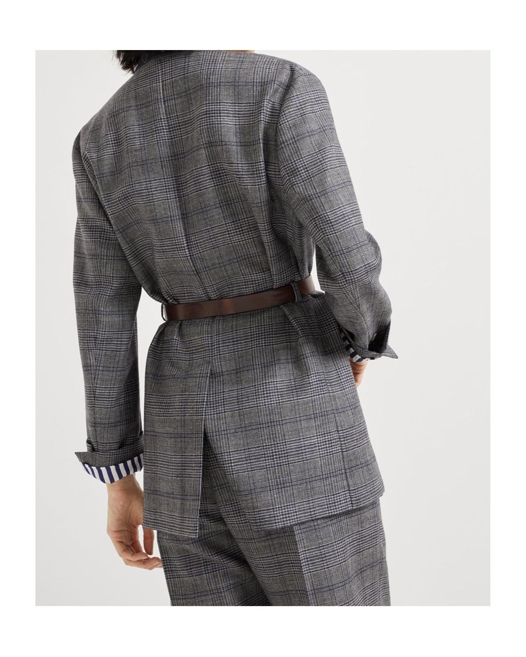 Brunello Cucinelli Gray Long-Sleeved Suit Jacket