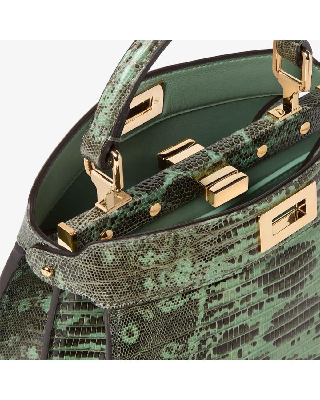 Fendi Green Lizard Leather Bag