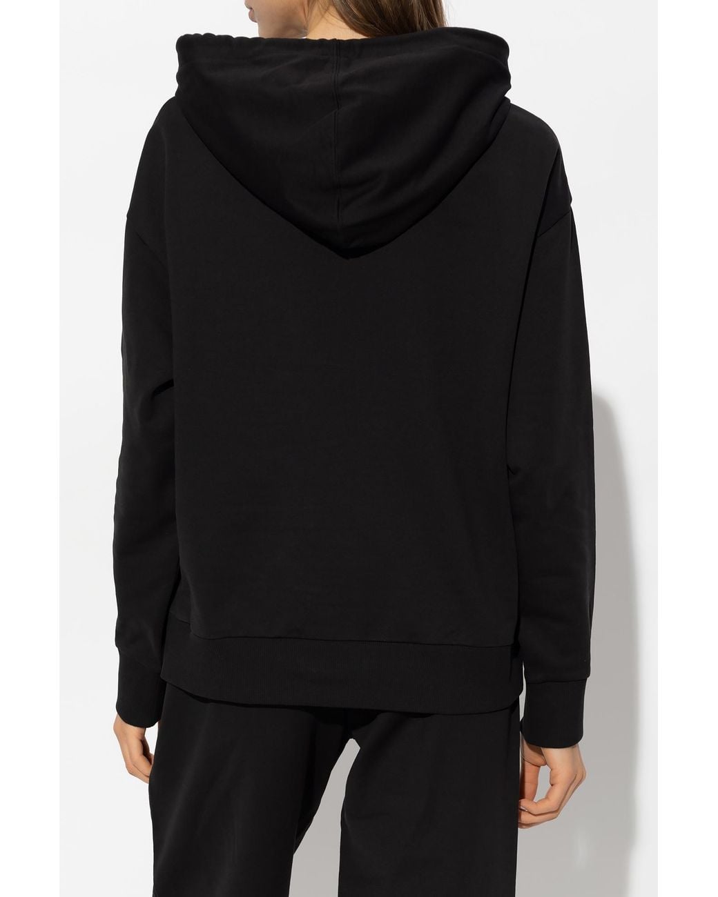 Moncler Black Logo Embroidered Drawstring Hoodie