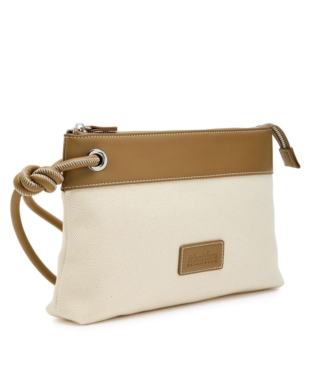 Max Mara Natural Canvas Clutch