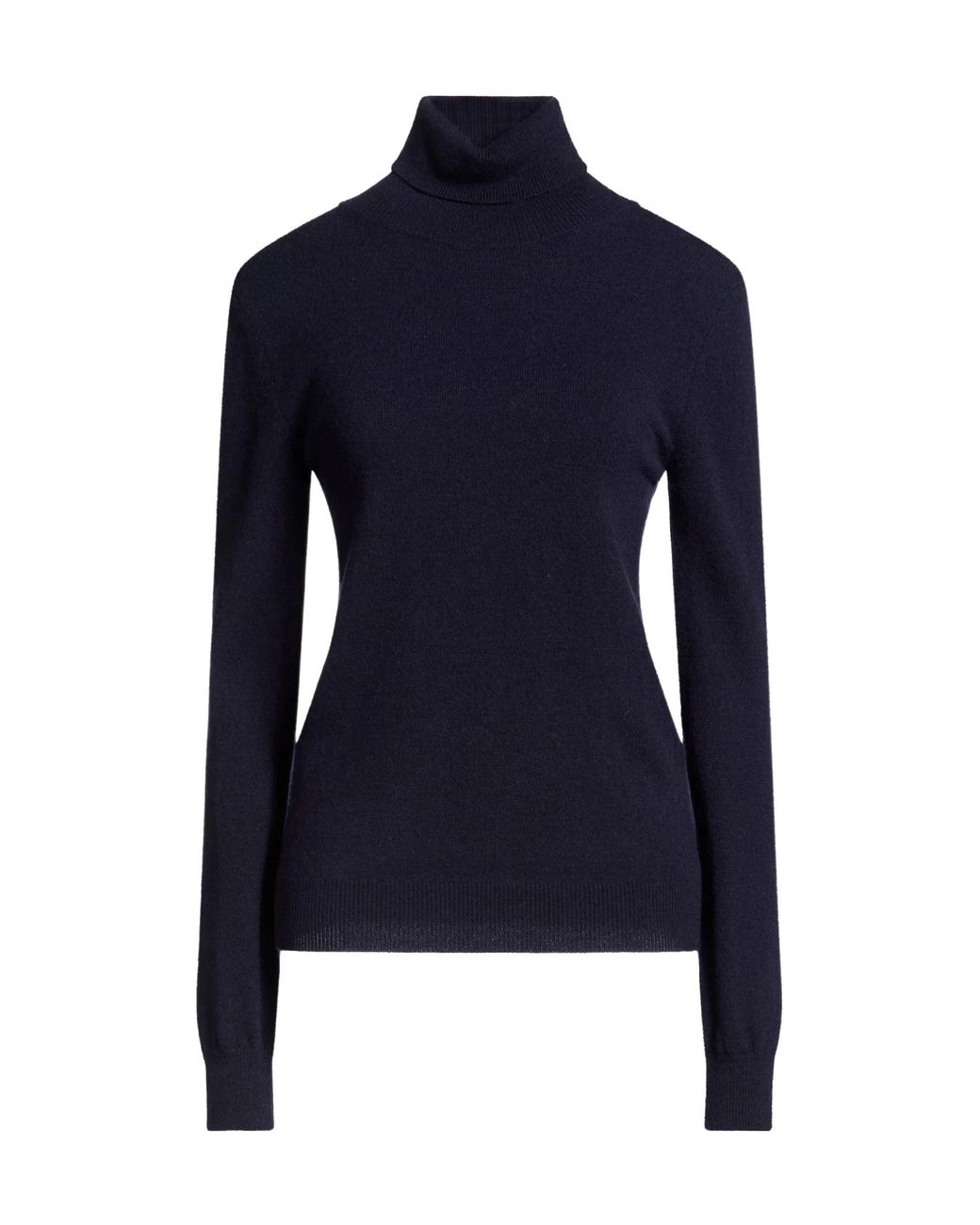 Balenciaga Blue Solid Color High-Neck Knit Sweater