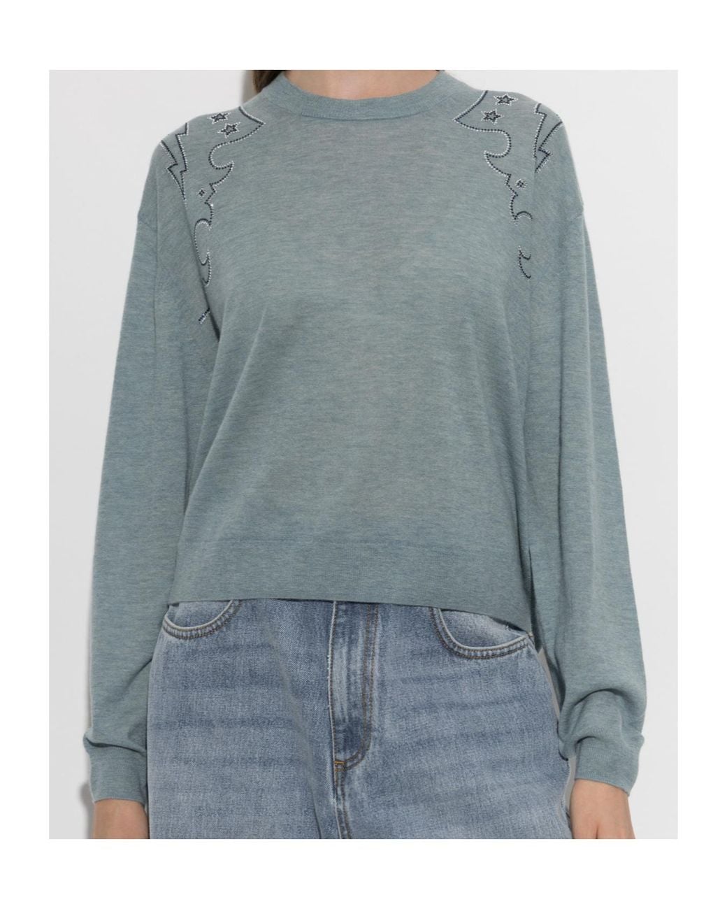 Zadig & Voltaire Blue Swapy Embroidered Knitted Sweater