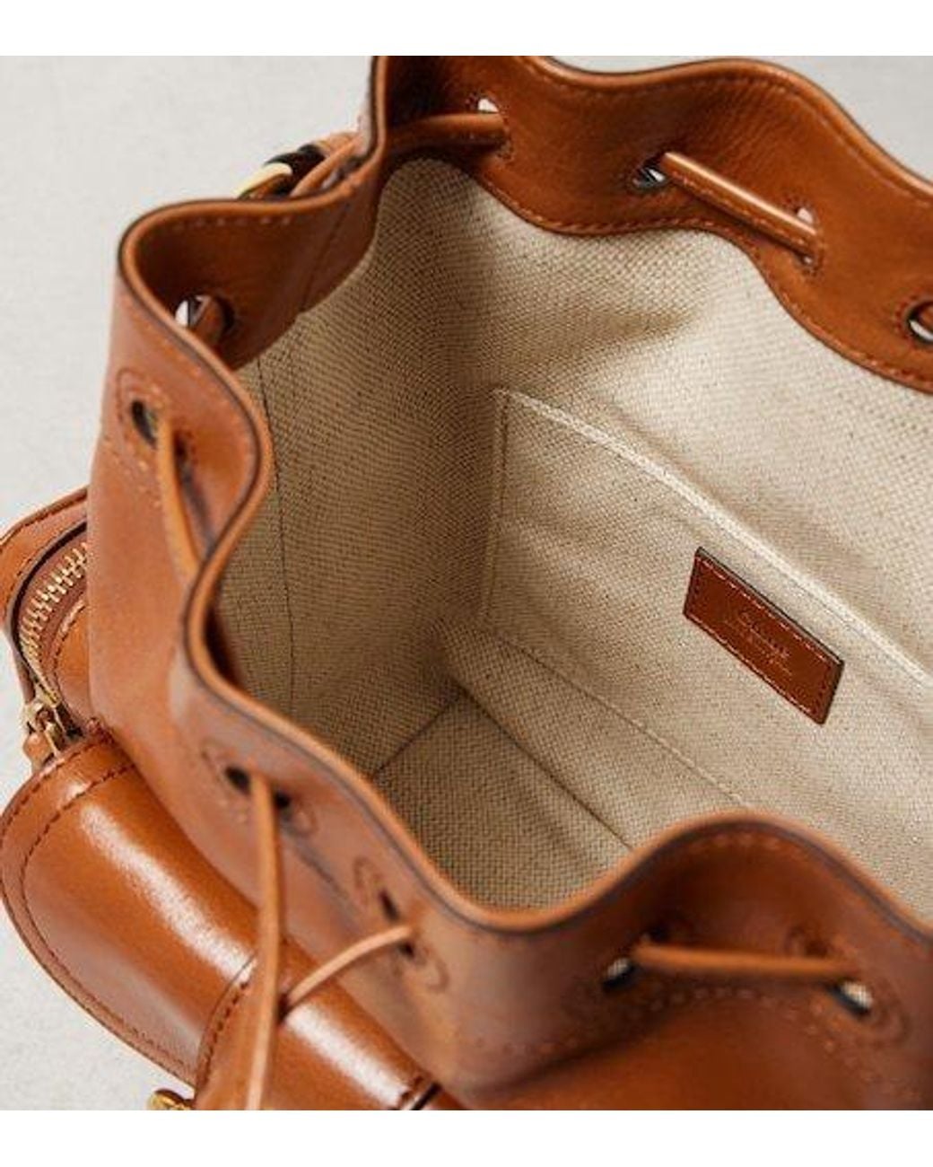Chloé Brown Camera Leather Bucket Bag