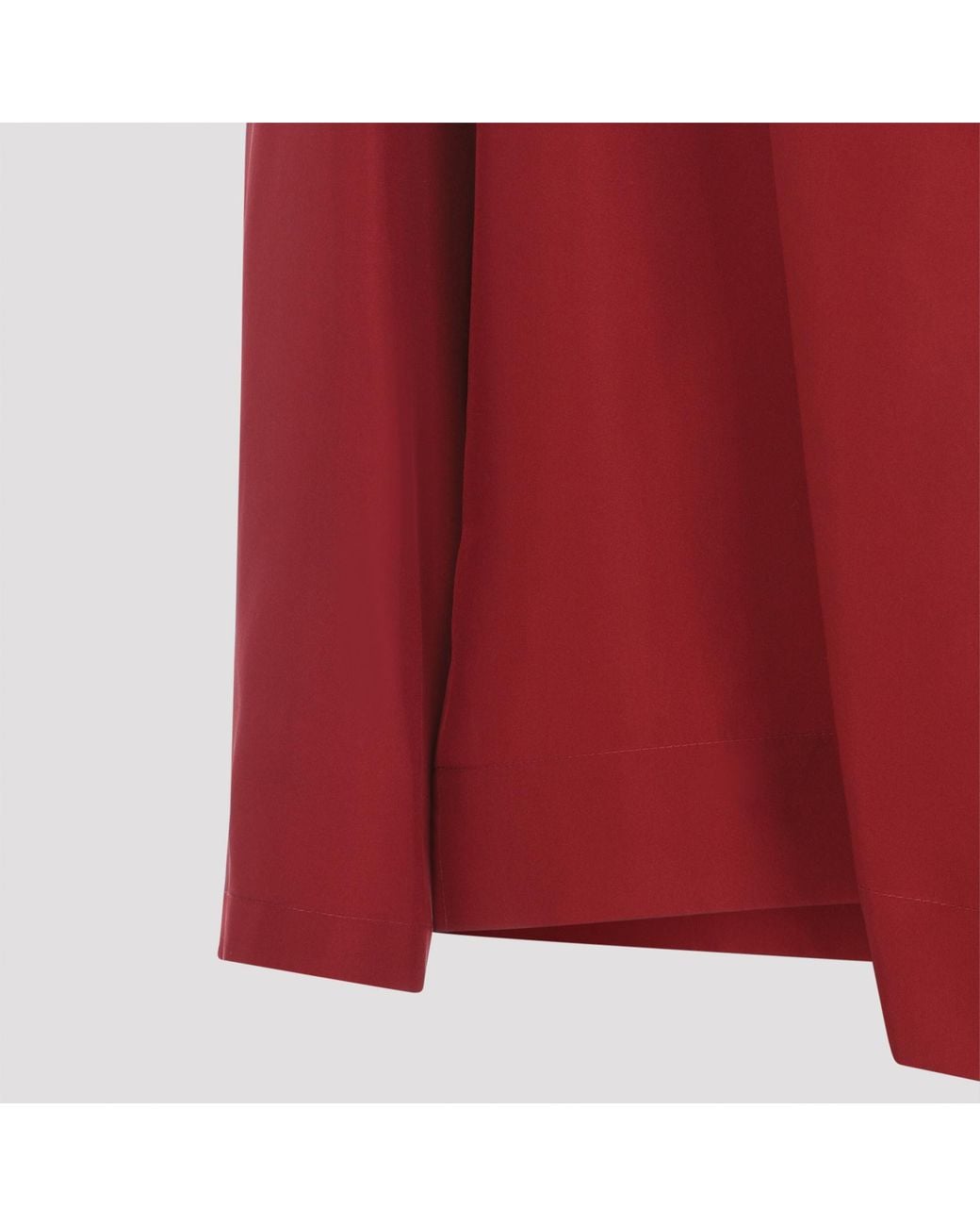 Carven Red Draped V-Neck Blouse