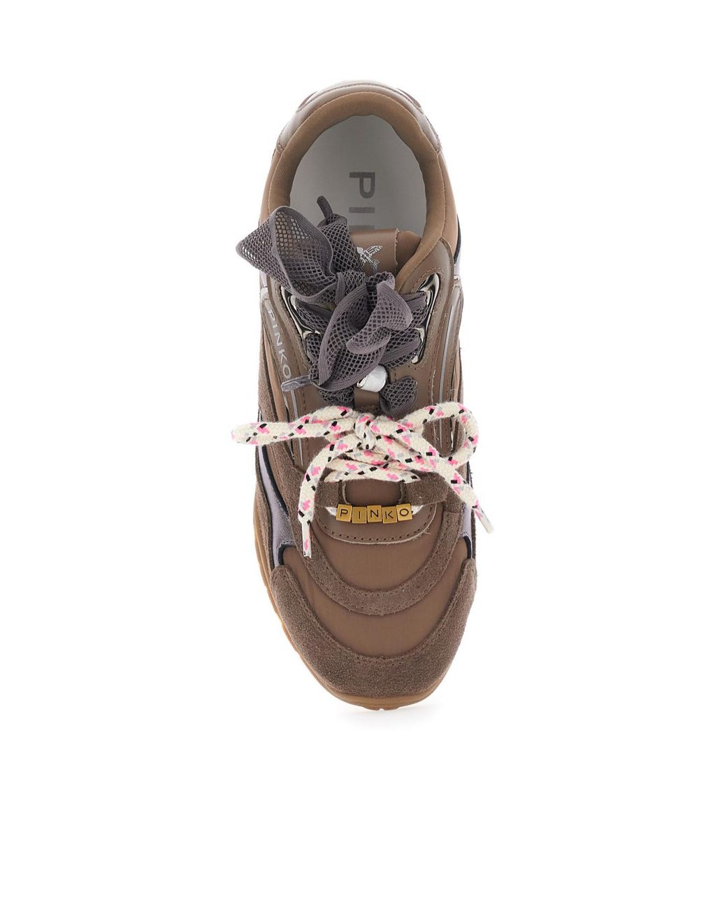 Pinko Brown Yulia 01 Lace-Up Sneakers