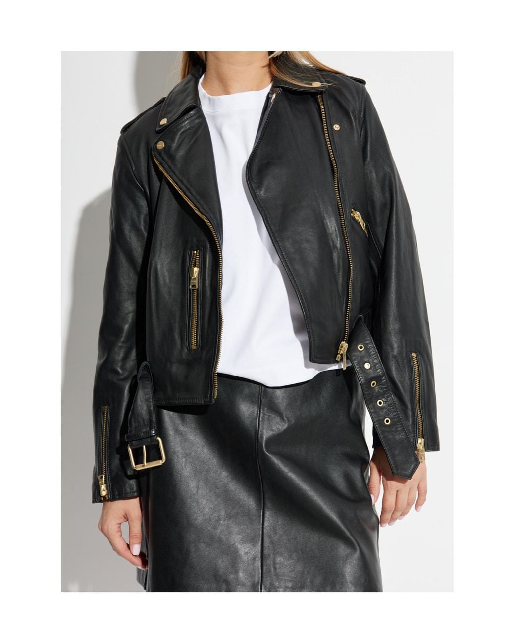 AllSaints Black Leather Jacket Balfern