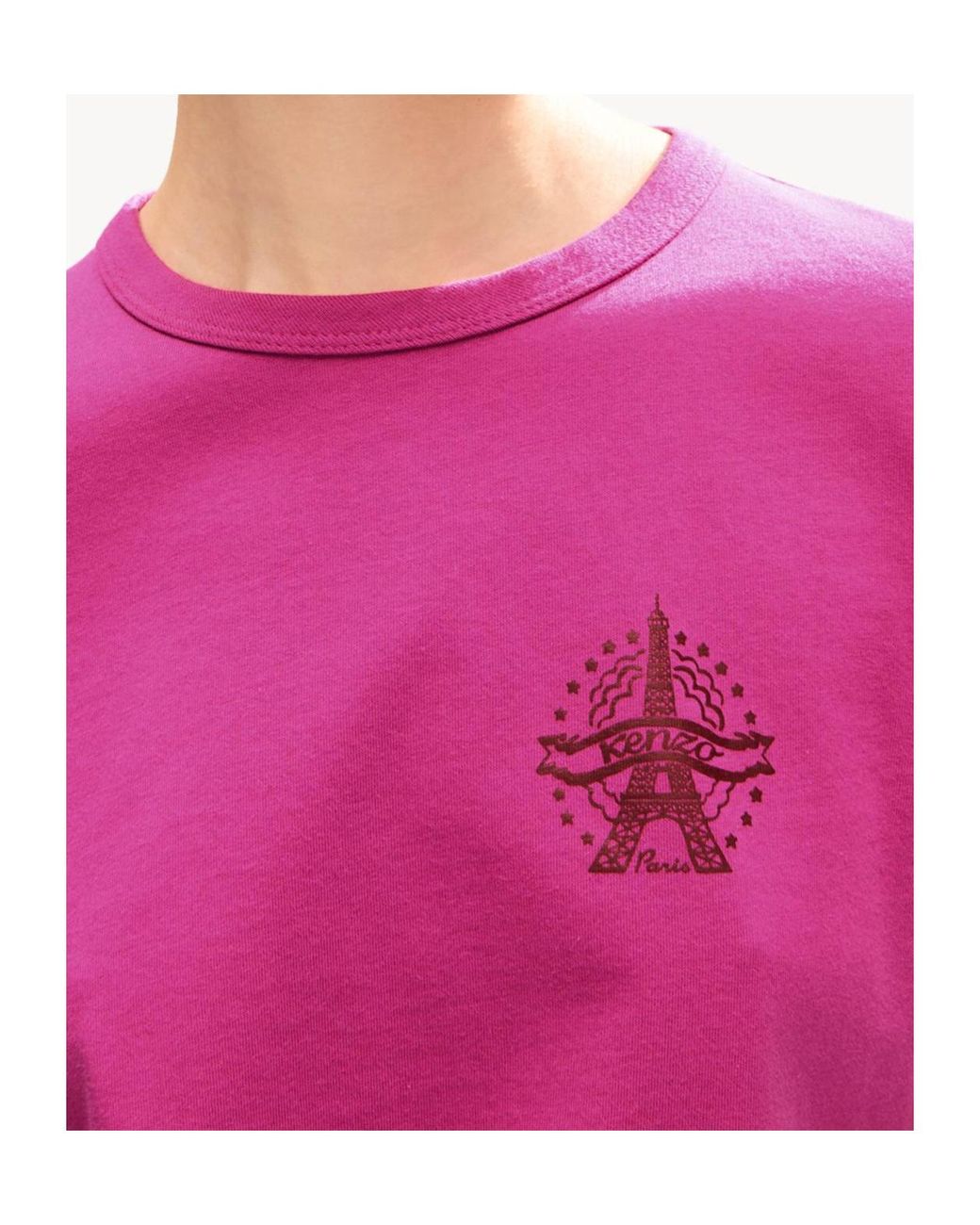 KENZO Pink Eiffel Tower Printed T-Shirt