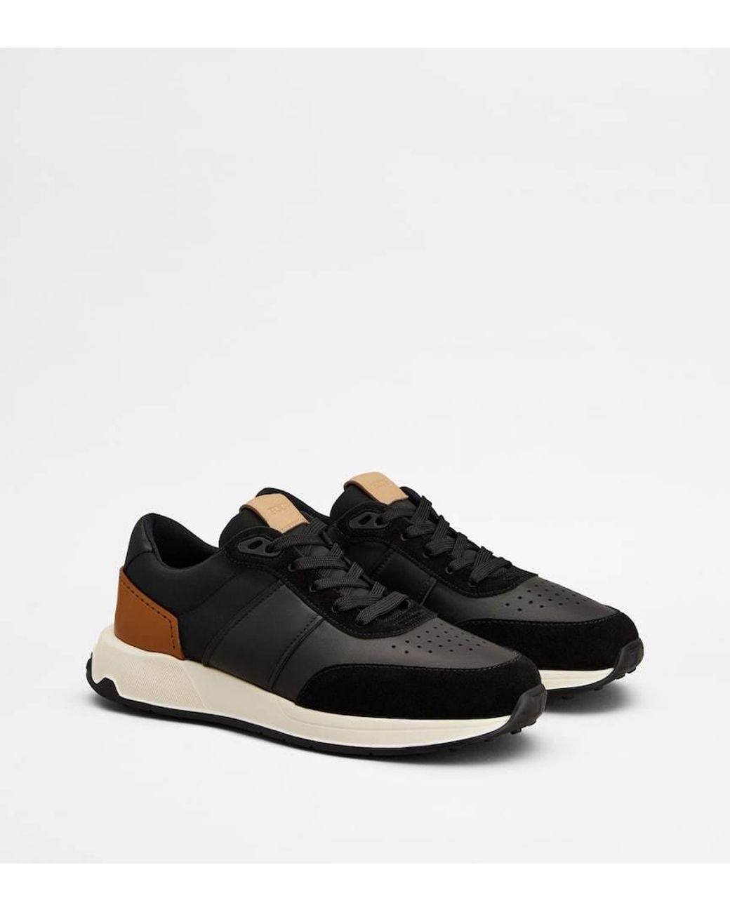 Tod's Black Leather And Technical Fabric Sneakers for men