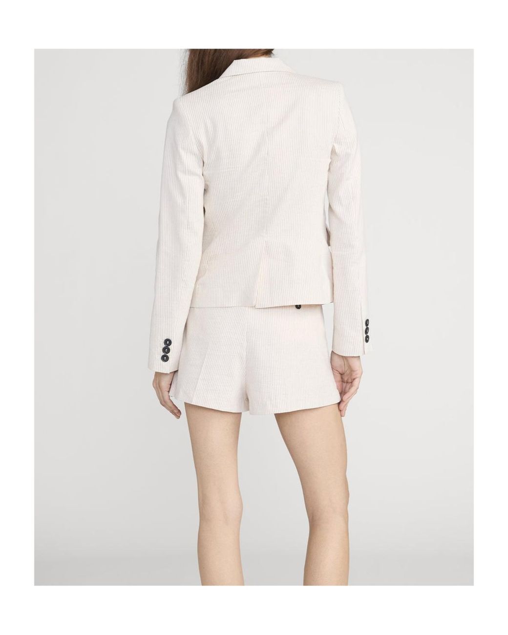 FRAME White The Striped Smart Blazer