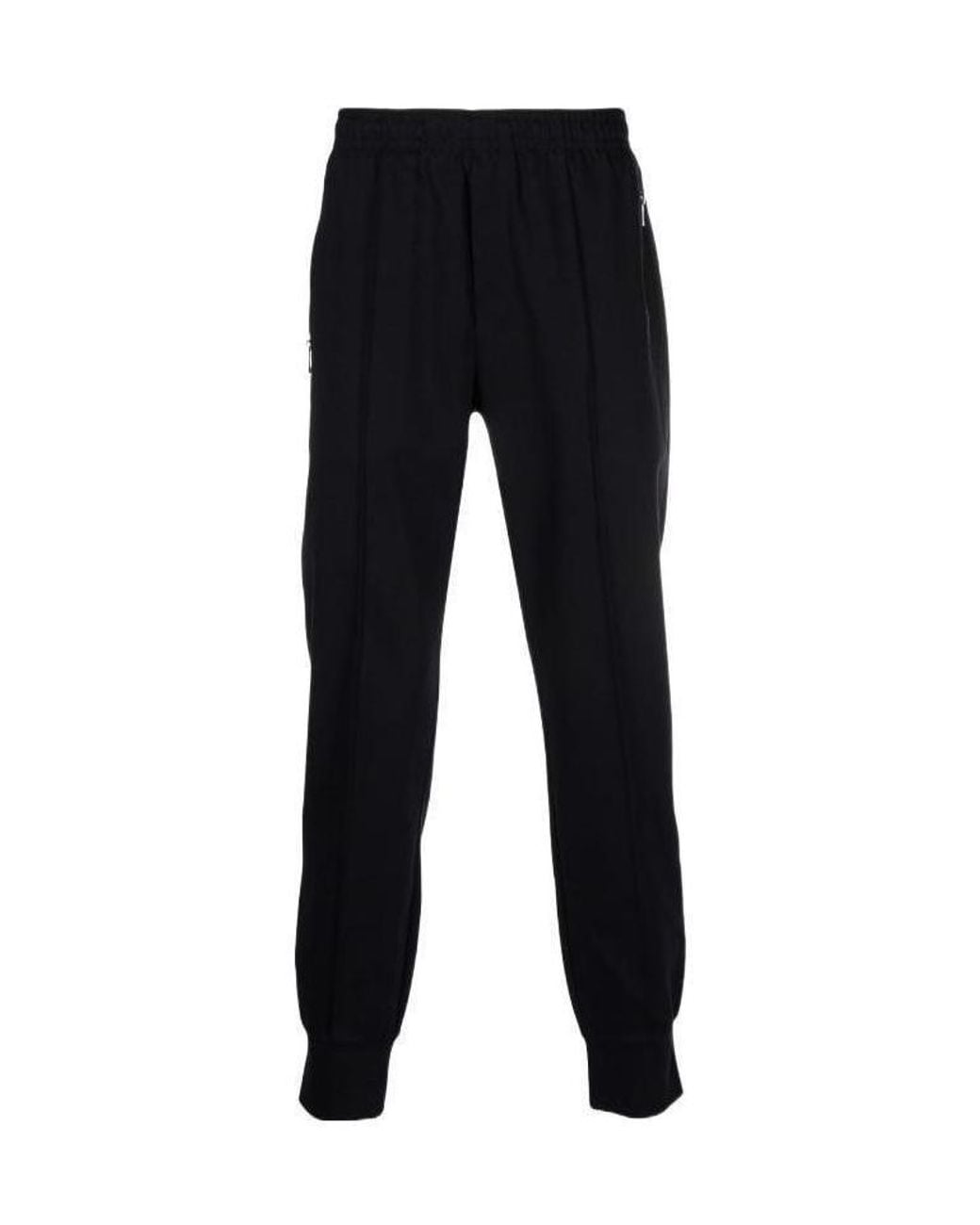 Emporio Armani Black Mid-Rise Slim-Fit Track Pants for men