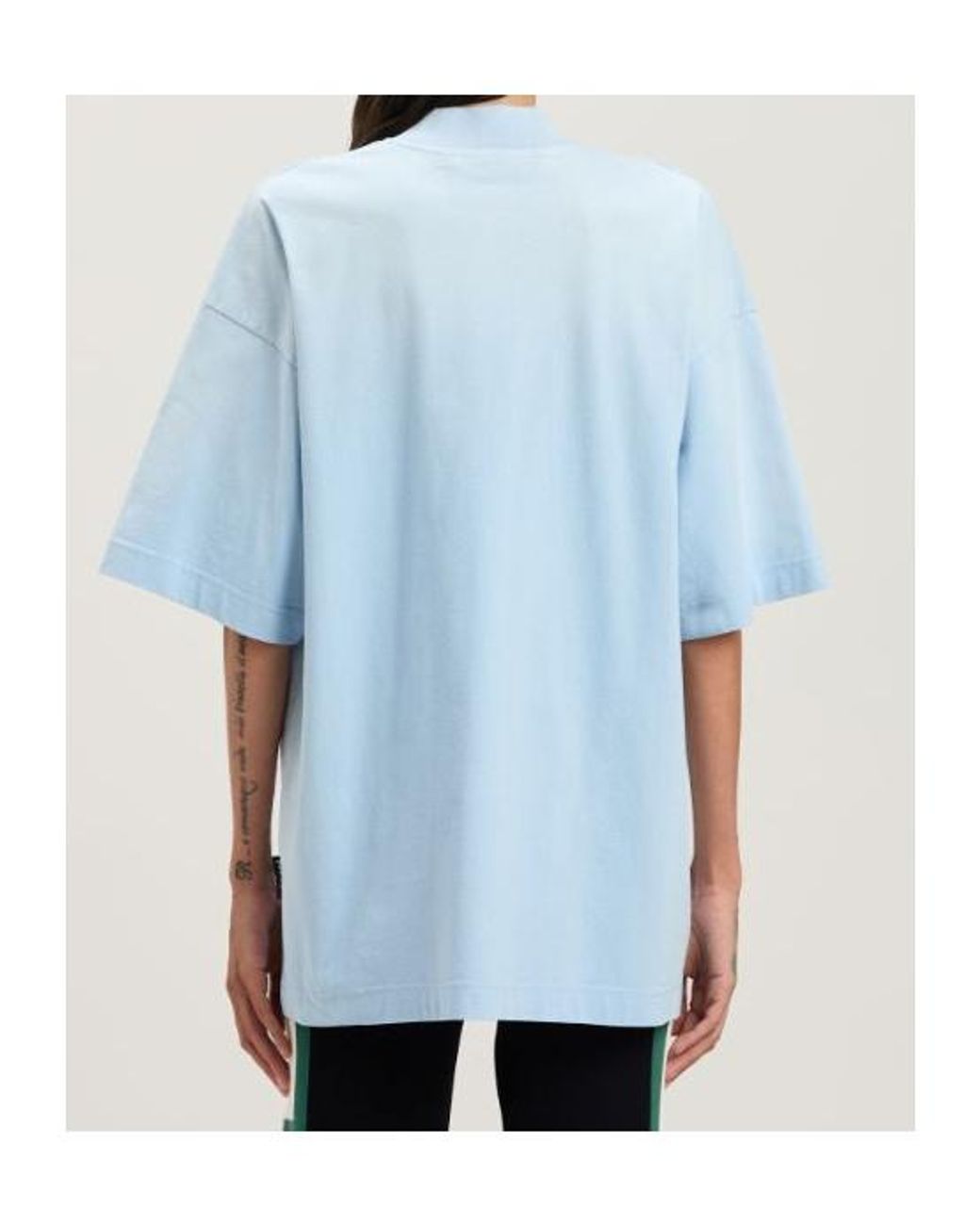 Palm Angels Blue Paradise Palm Printed Drop Shoulder T-Shirt