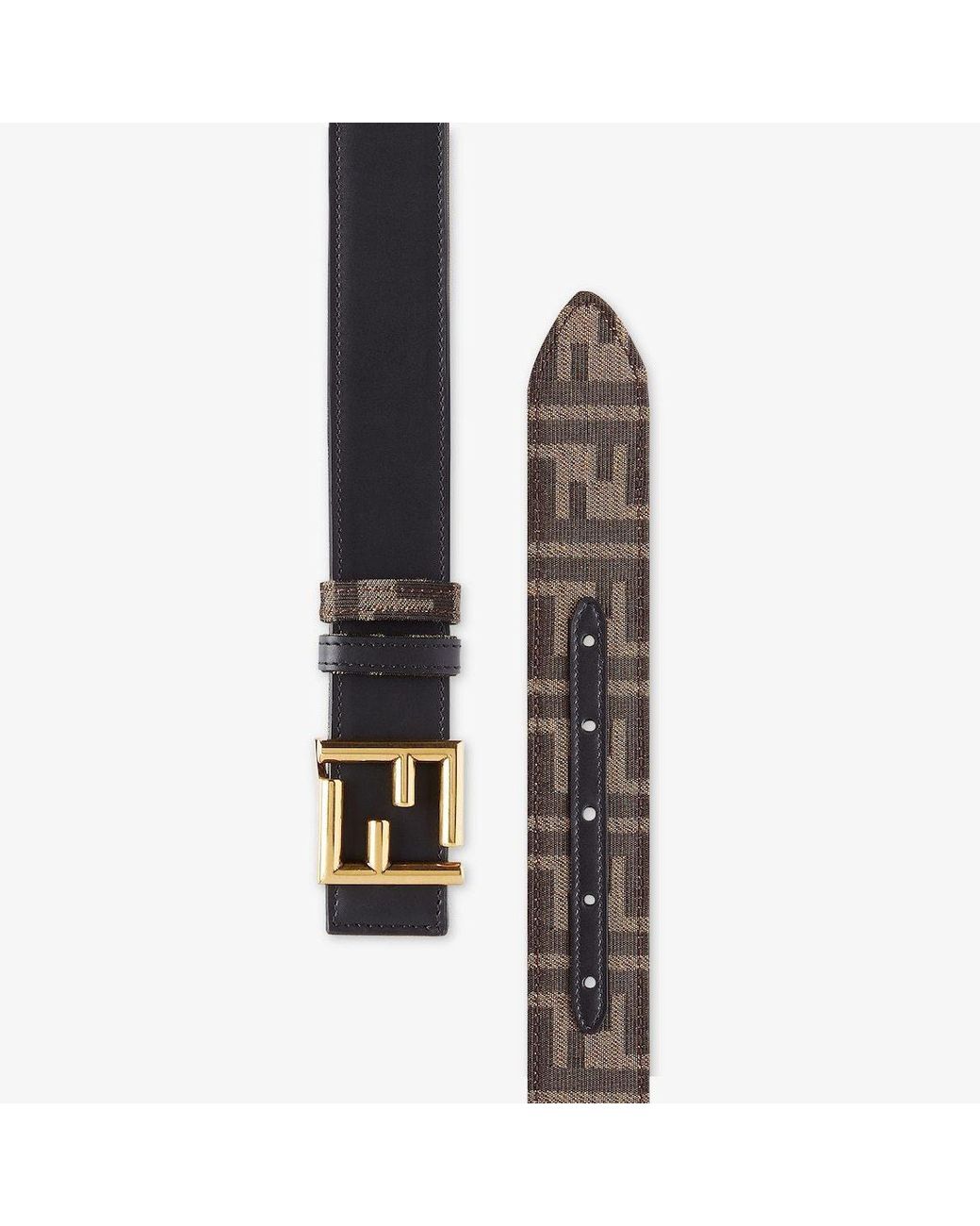 Fendi White Ff Motif Reversible Buckled Belt