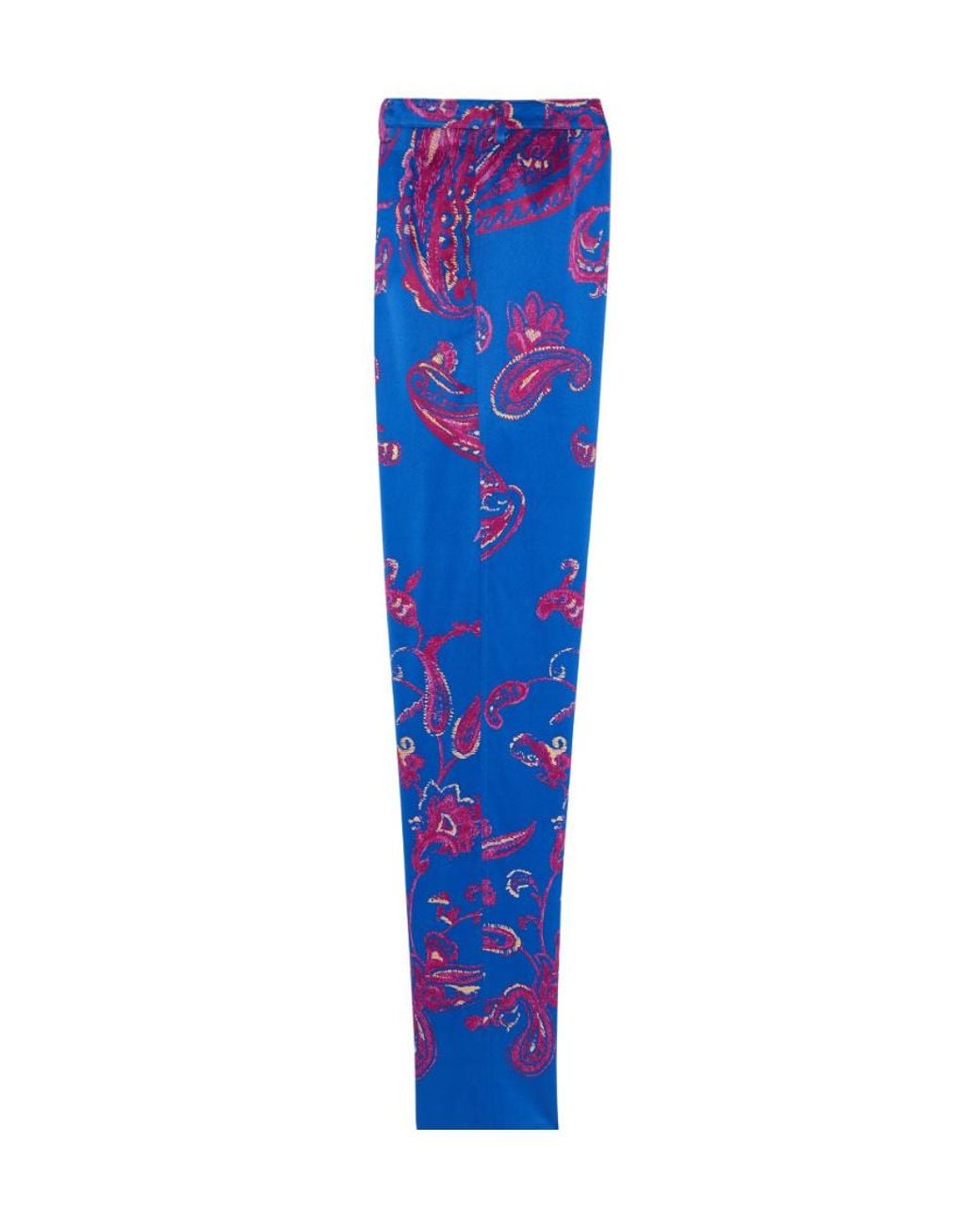 Saint Laurent Blue Paisley-Print Tailored Trousers for men