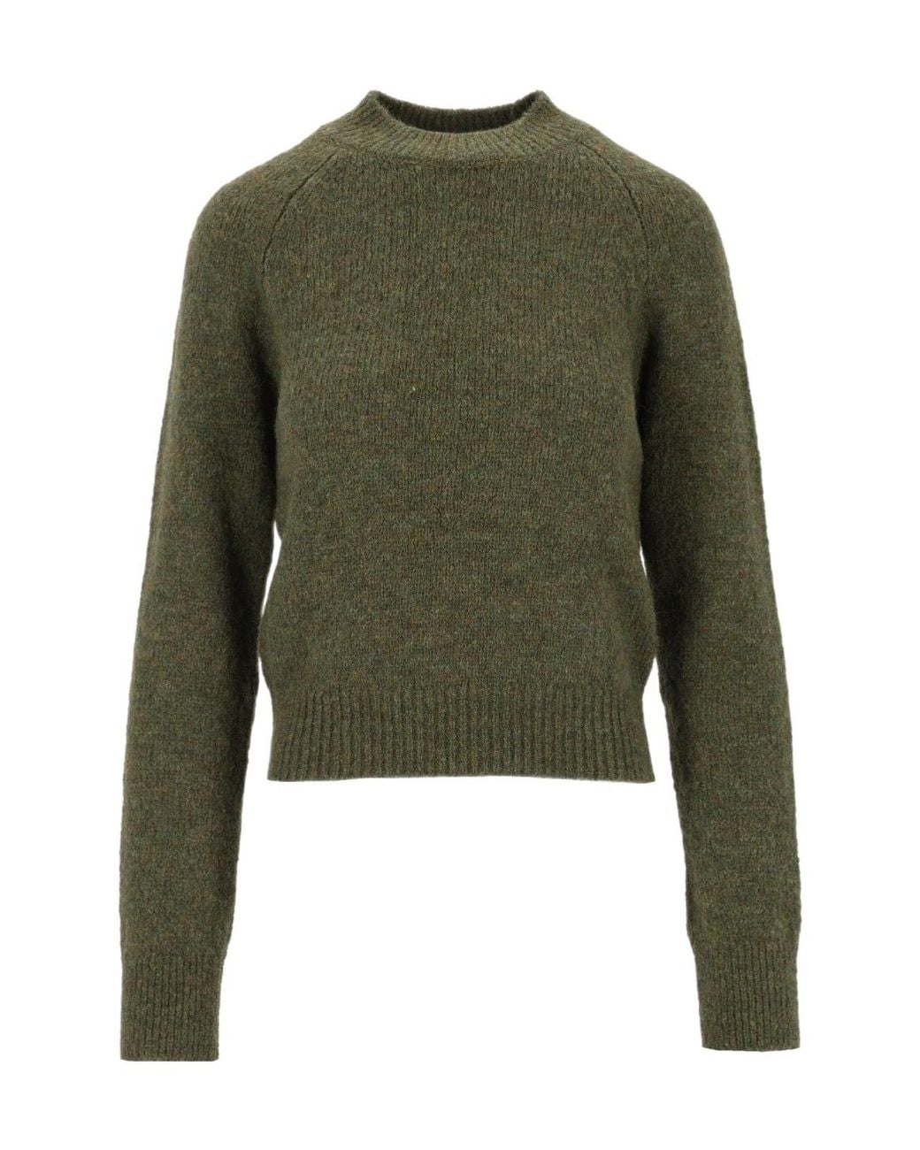 Dries Van Noten Green Texas High Crewneck Sweater