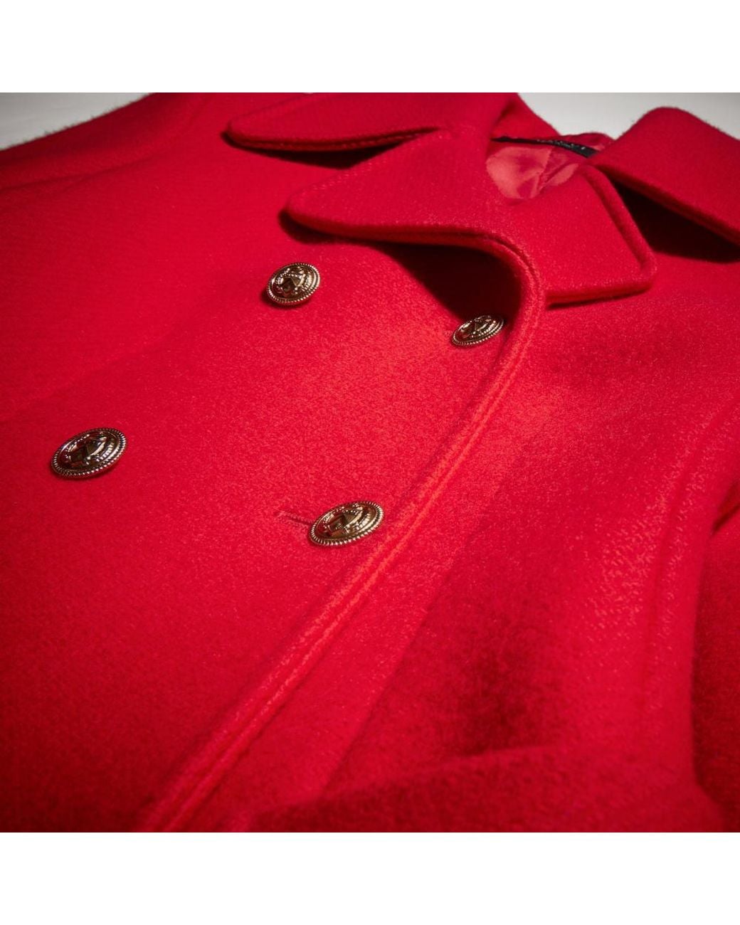 Gucci Red Double-Breasted Wool Polyamide Coat