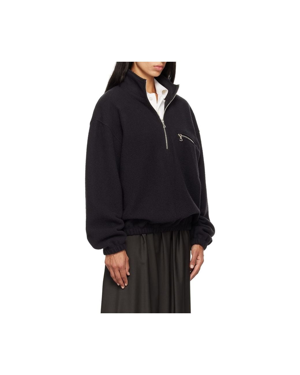 Rier Black Fleece Sweatshirt