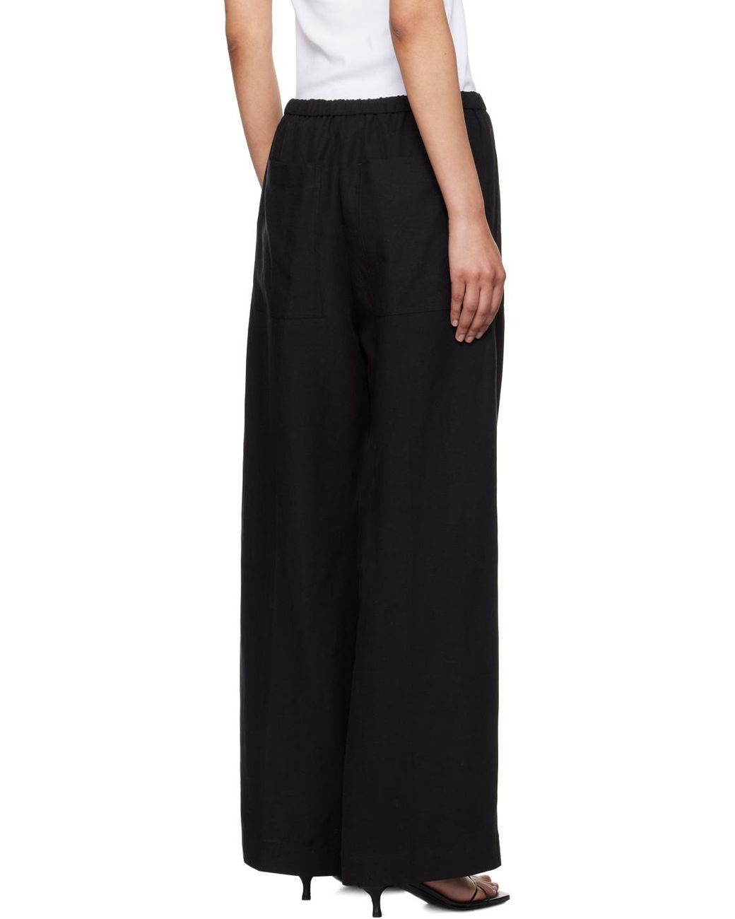 Totême  Black Totême Fluid Drawstring Trousers