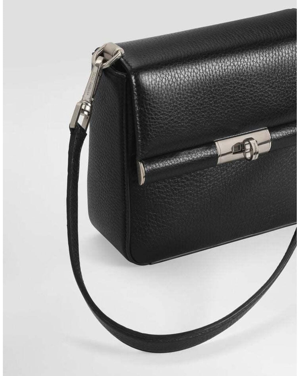 Dolce & Gabbana Black Foldover Top Shoulder Bag for men