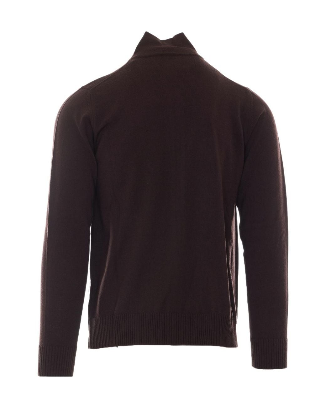 Alpha Studio Brown Zip-Up Knitted Jacket for men