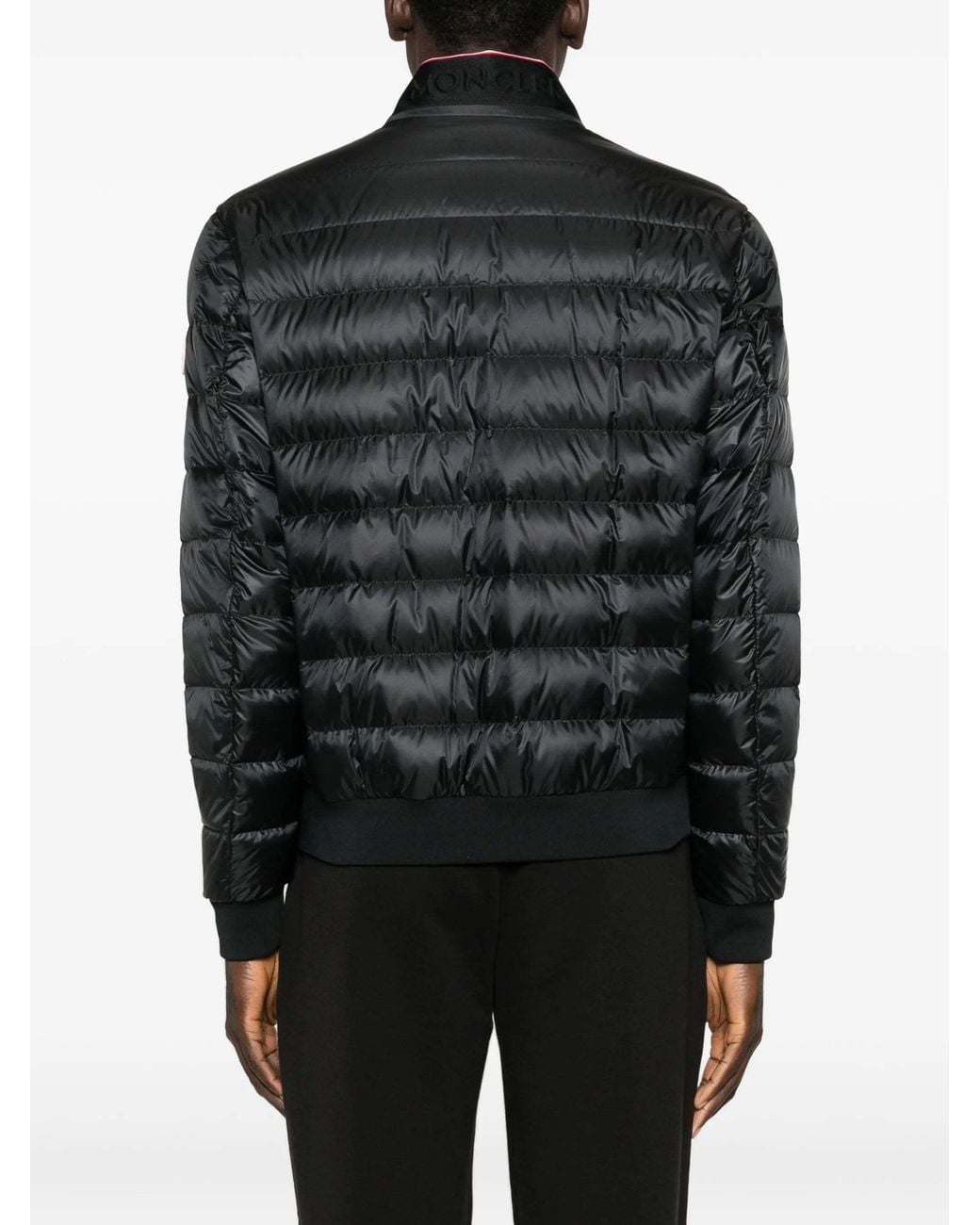 Moncler Black Horizontalstripe Down Jacket for men