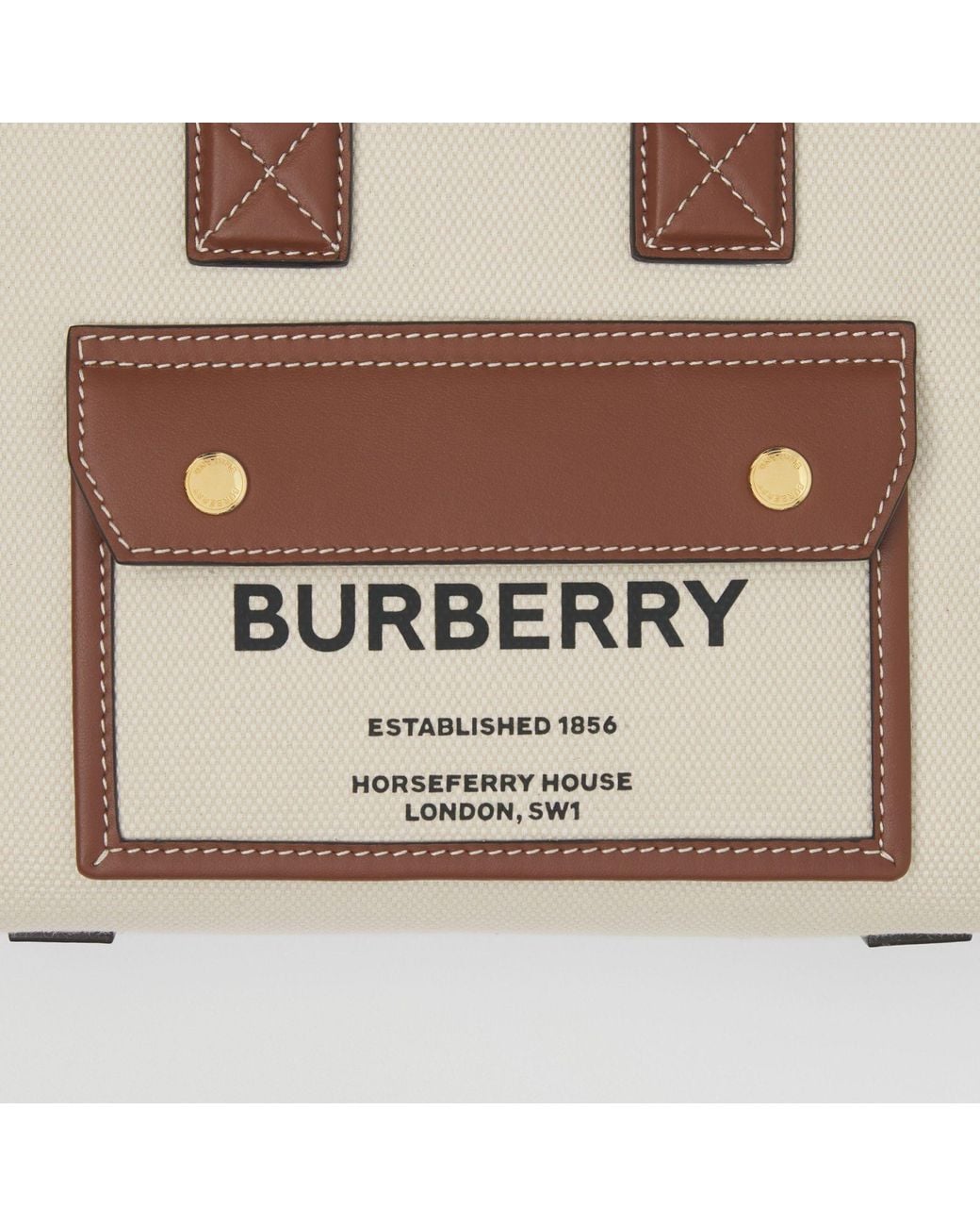 Burberry Natural Logo Printed Mini Freya Tote Bag