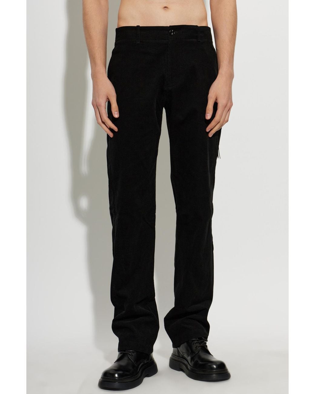 Post Archive Faction PAF Black Casual Trousers With Belt Loops for men