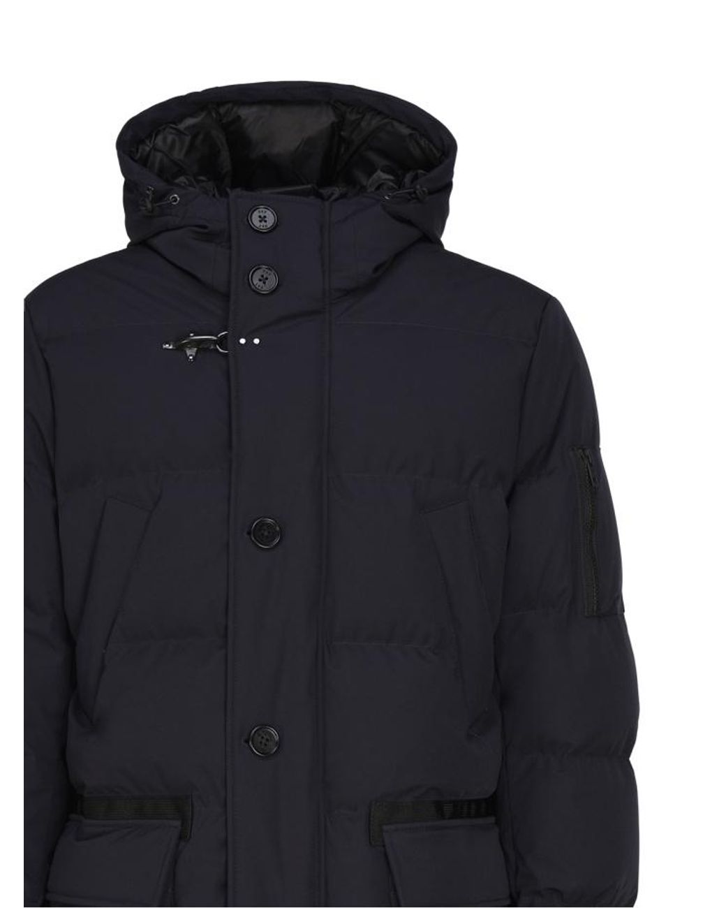 Fay Blue Quilted Parka Coat for men