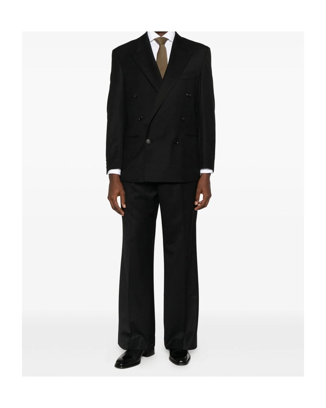 TONYWACK Black Double-Breasted Peak-Lapel Blazer for men