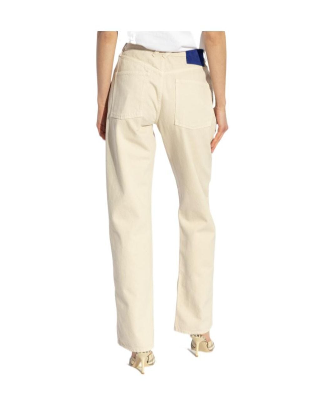 Burberry Natural Logo Patch Straight-Leg Trousers