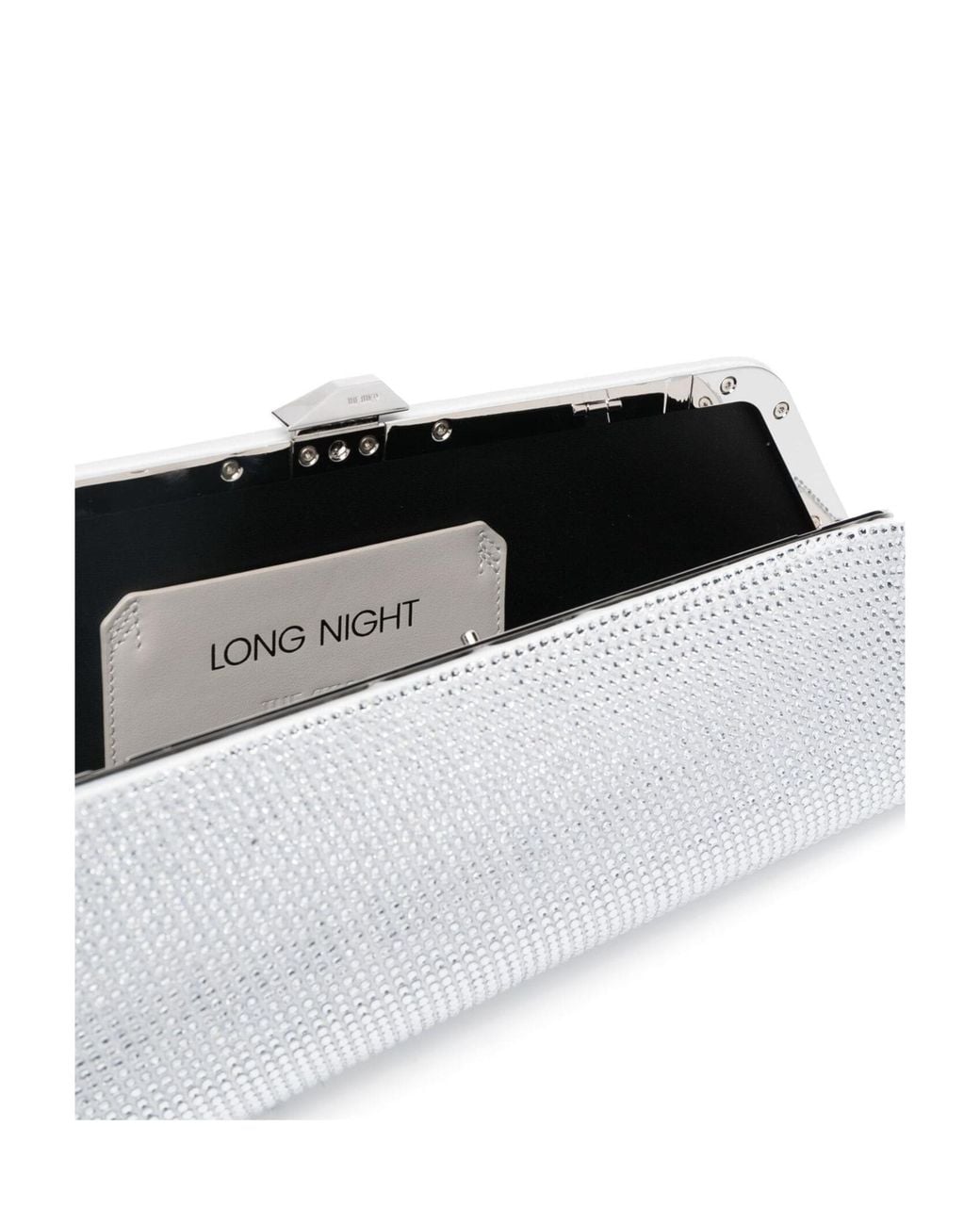 The Attico White The Long Night Embellished Asymmetric Clutch Bag
