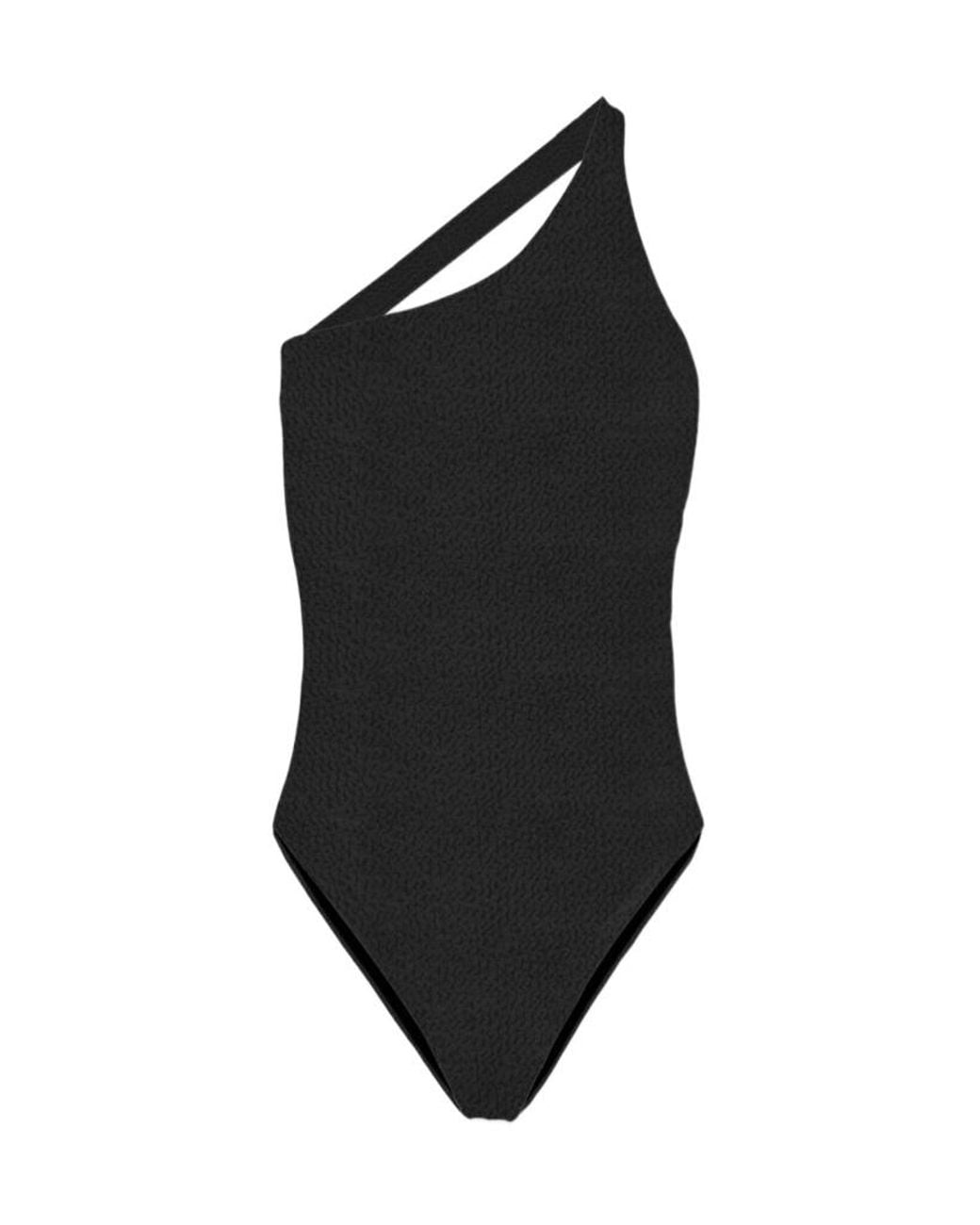 Mc2 Saint Barth Black One-Shouldered One-Piece Swimsuit