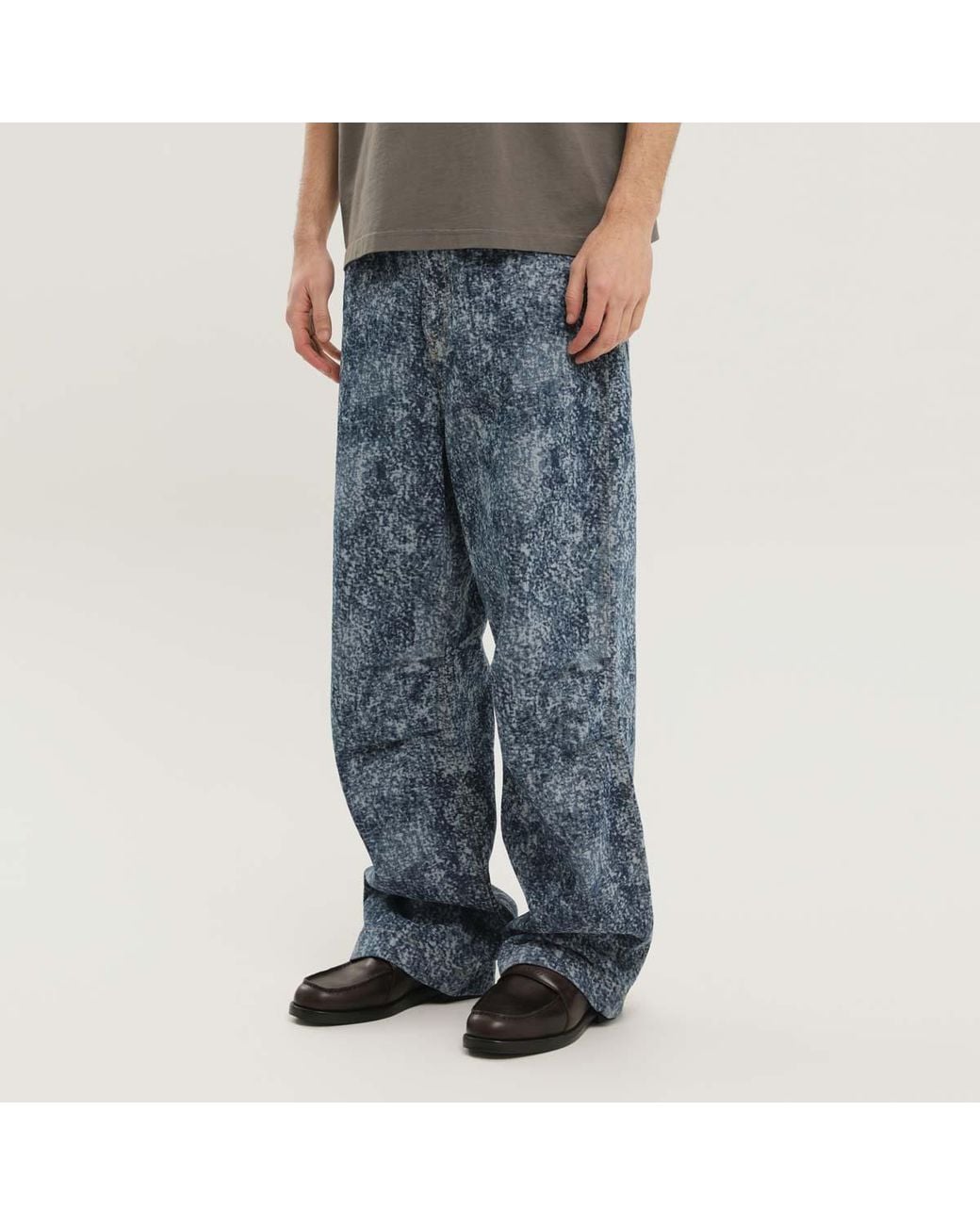 1989 STUDIO Blue Acid Wash Wide-Leg Jeans for men