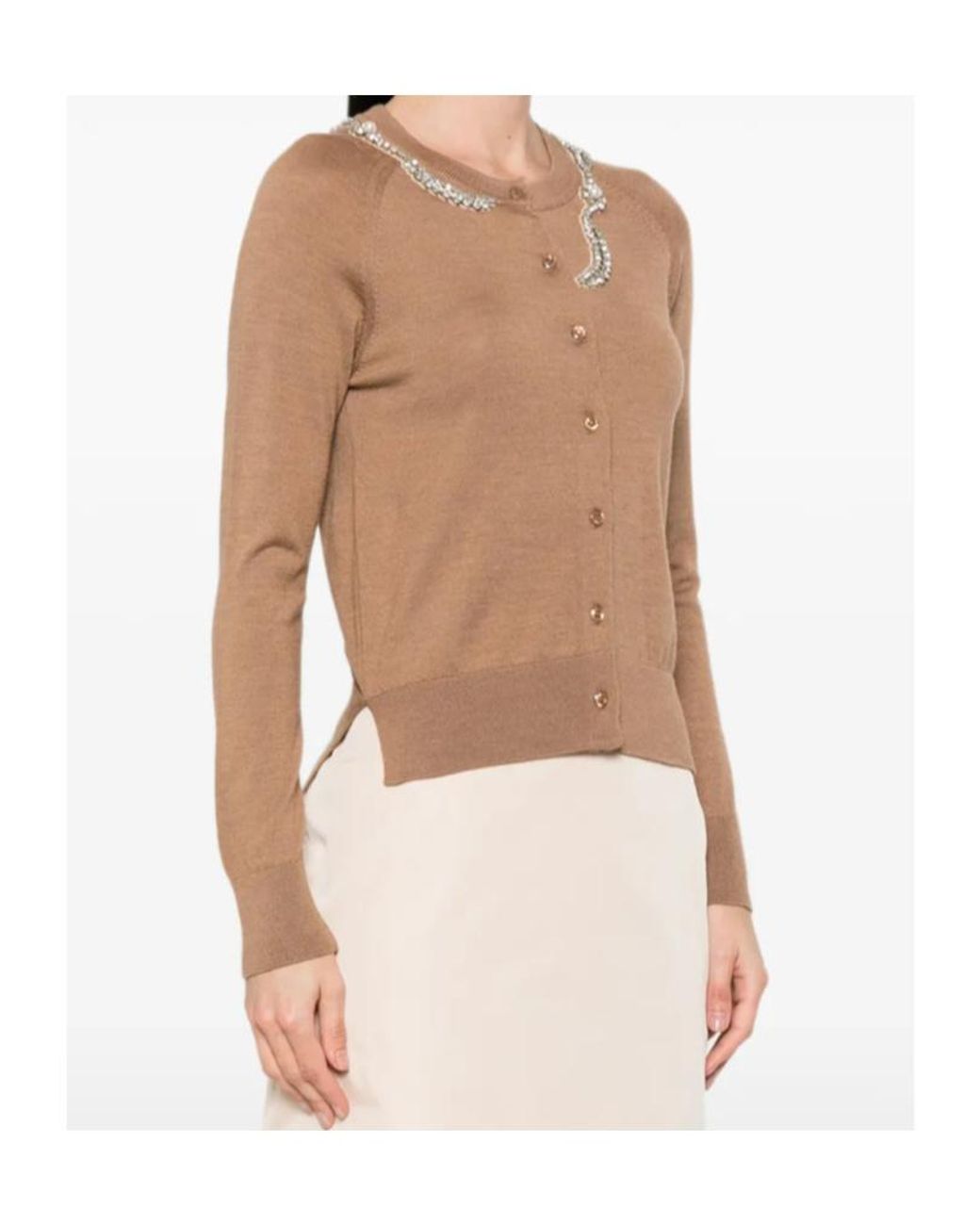 Simone Rocha Brown Crew Neck Long-Sleeved Sweater