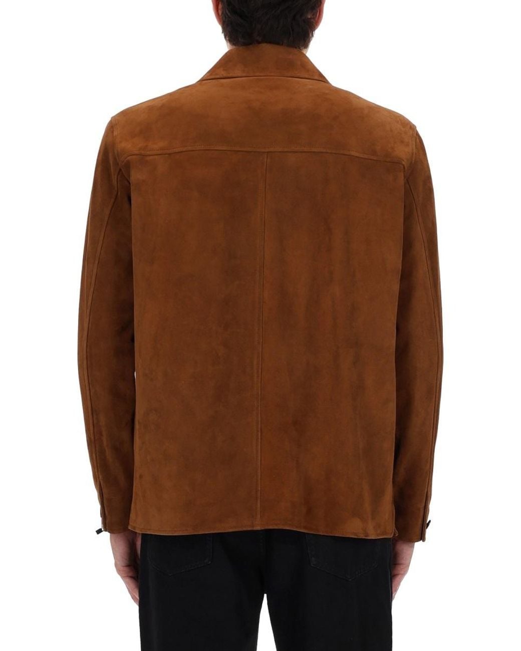 Saint Laurent Brown Button-Up Long-Sleeved Overshirt for men