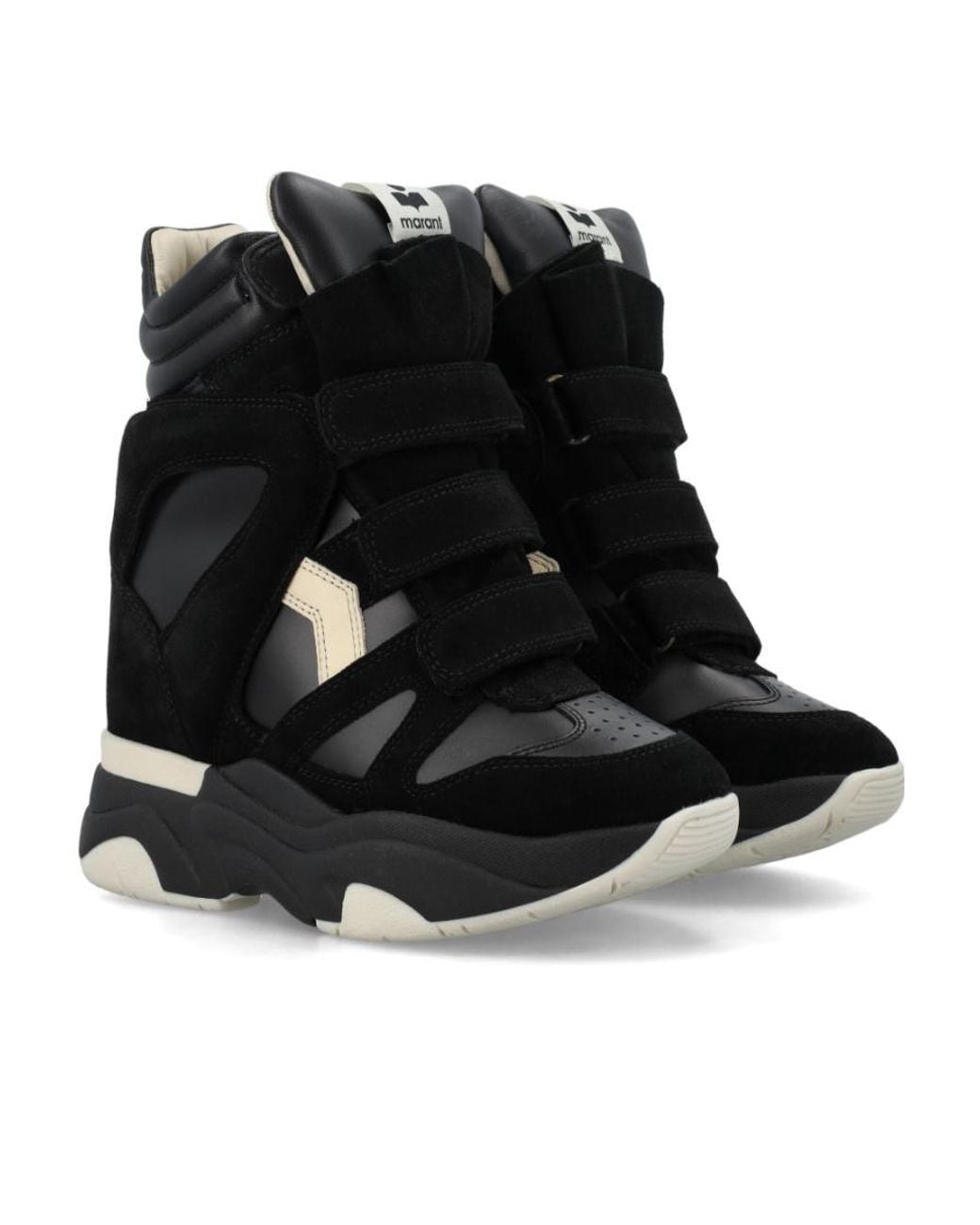 Isabel Marant Black Balskee Suede High-Top Sneakers