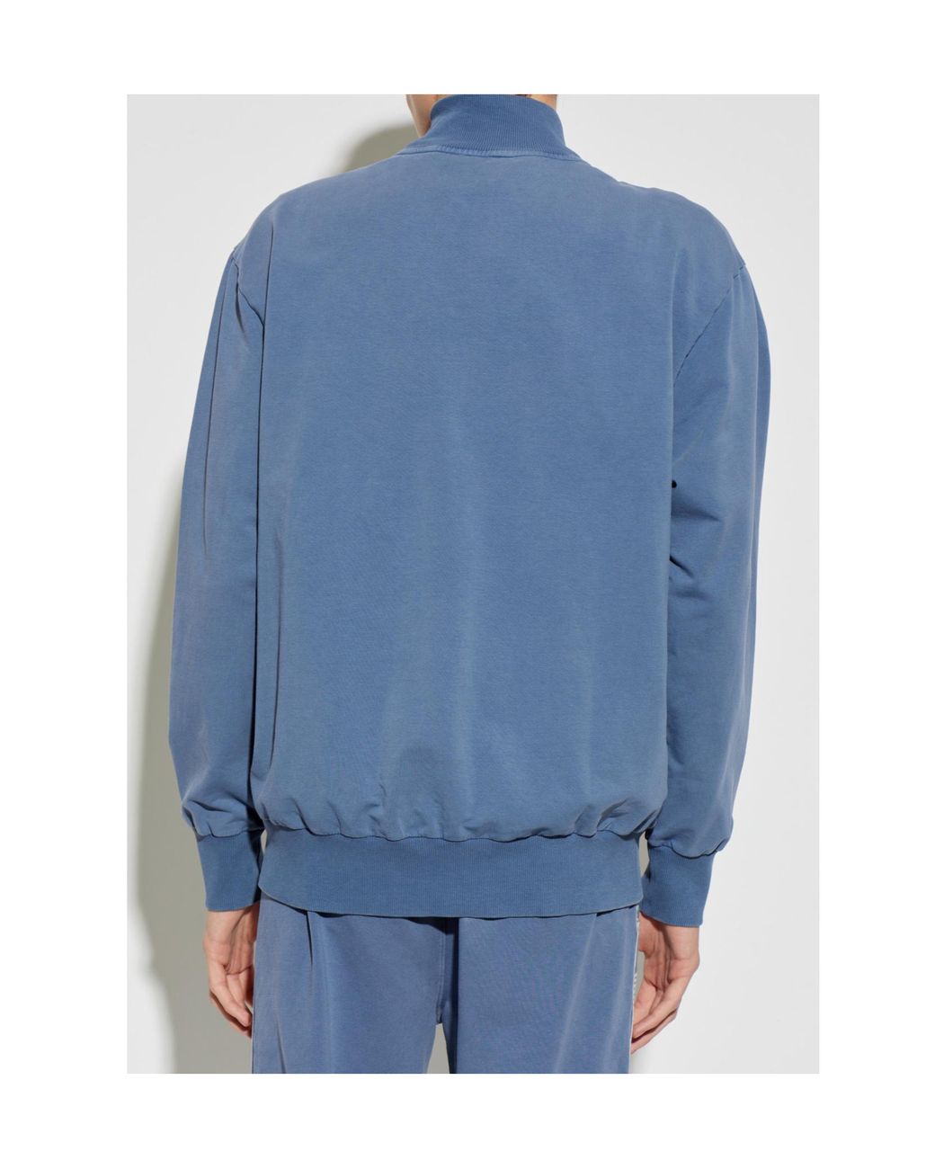 Moschino Blue Logo Tape Zip Sweatshirt for men