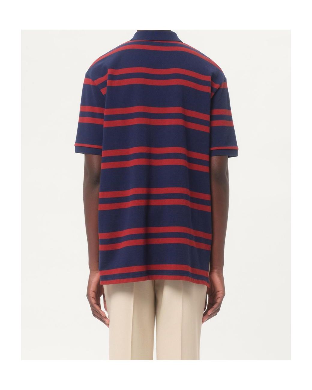 Valentino Blue Striped Polo Shirt for men