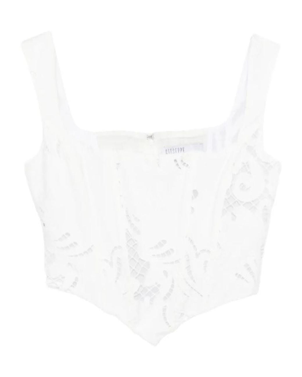 GIUSEPPE DI MORABITO White Cutout Bustier Top