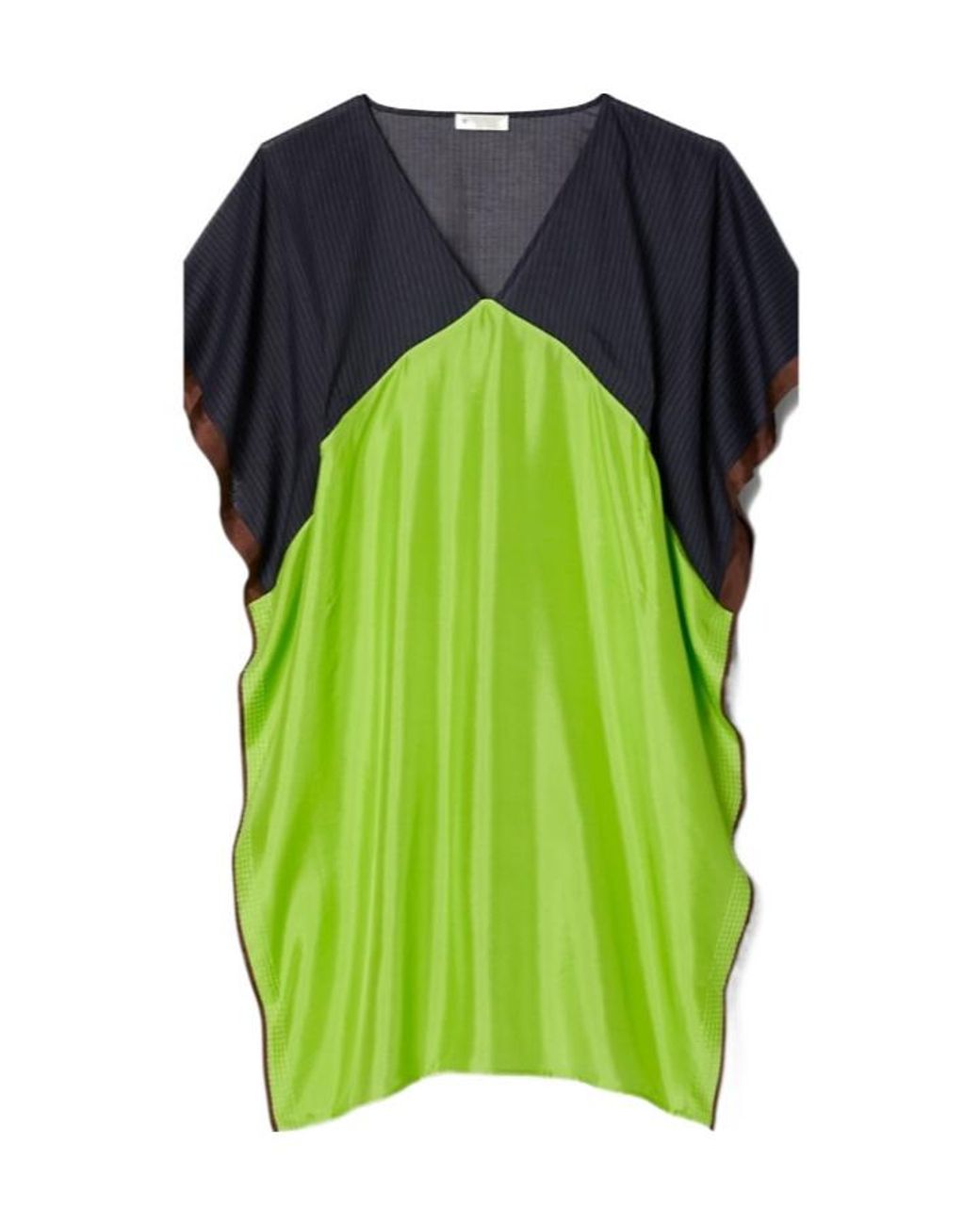Tory Burch Green Colourblock Midi Dress
